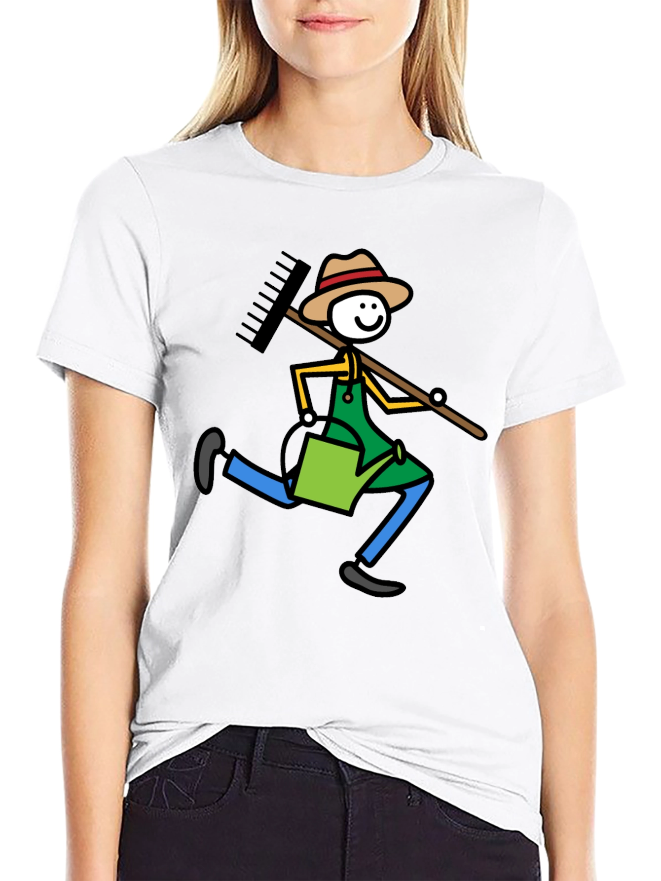 Gardener Stick Figure Graphic Tee - Black T-Shirt
