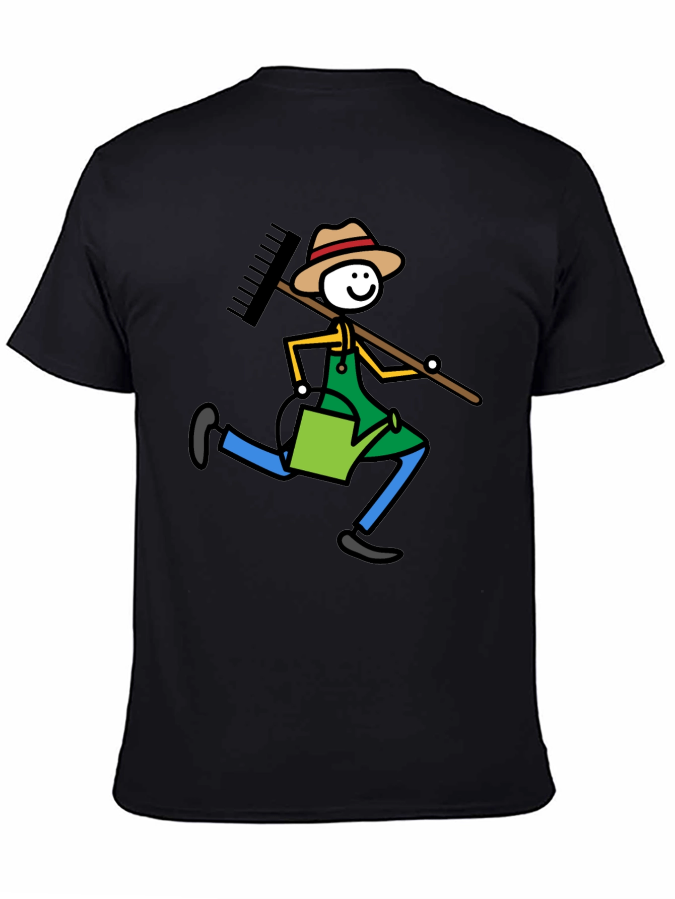 Gardener Stick Figure Graphic Tee - Black T-Shirt