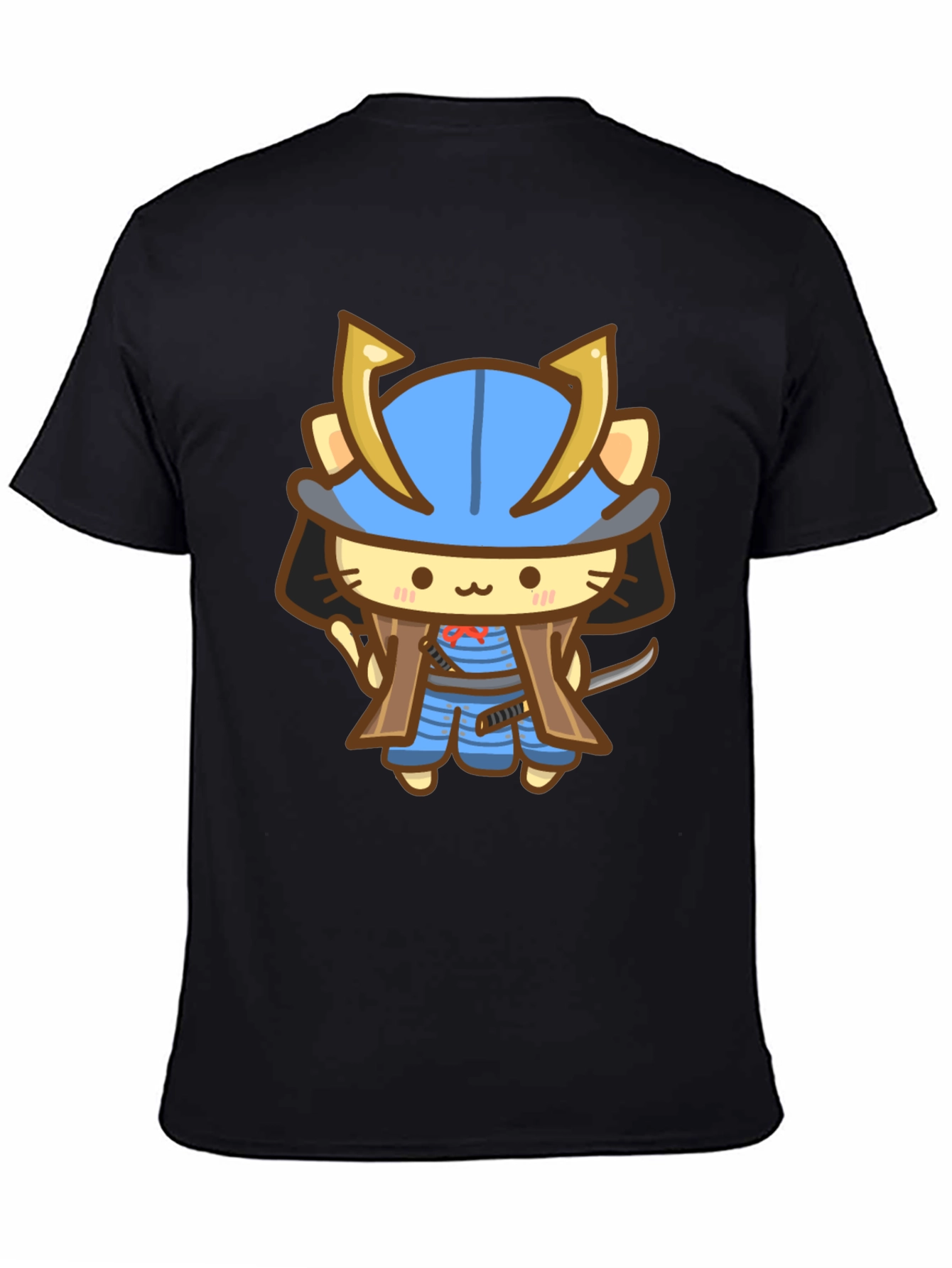 Samurai Cat Graphic Tee - Soft Cotton Comfort