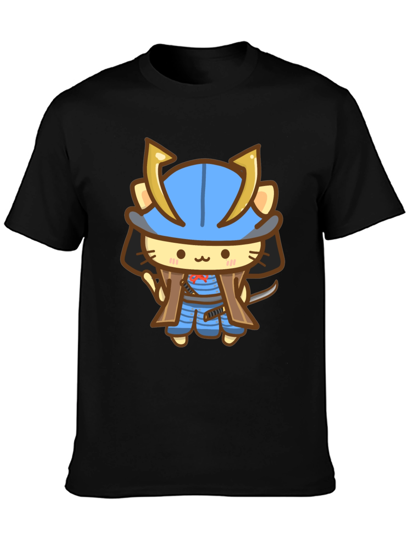 Samurai Cat Graphic Tee - Soft Cotton Comfort