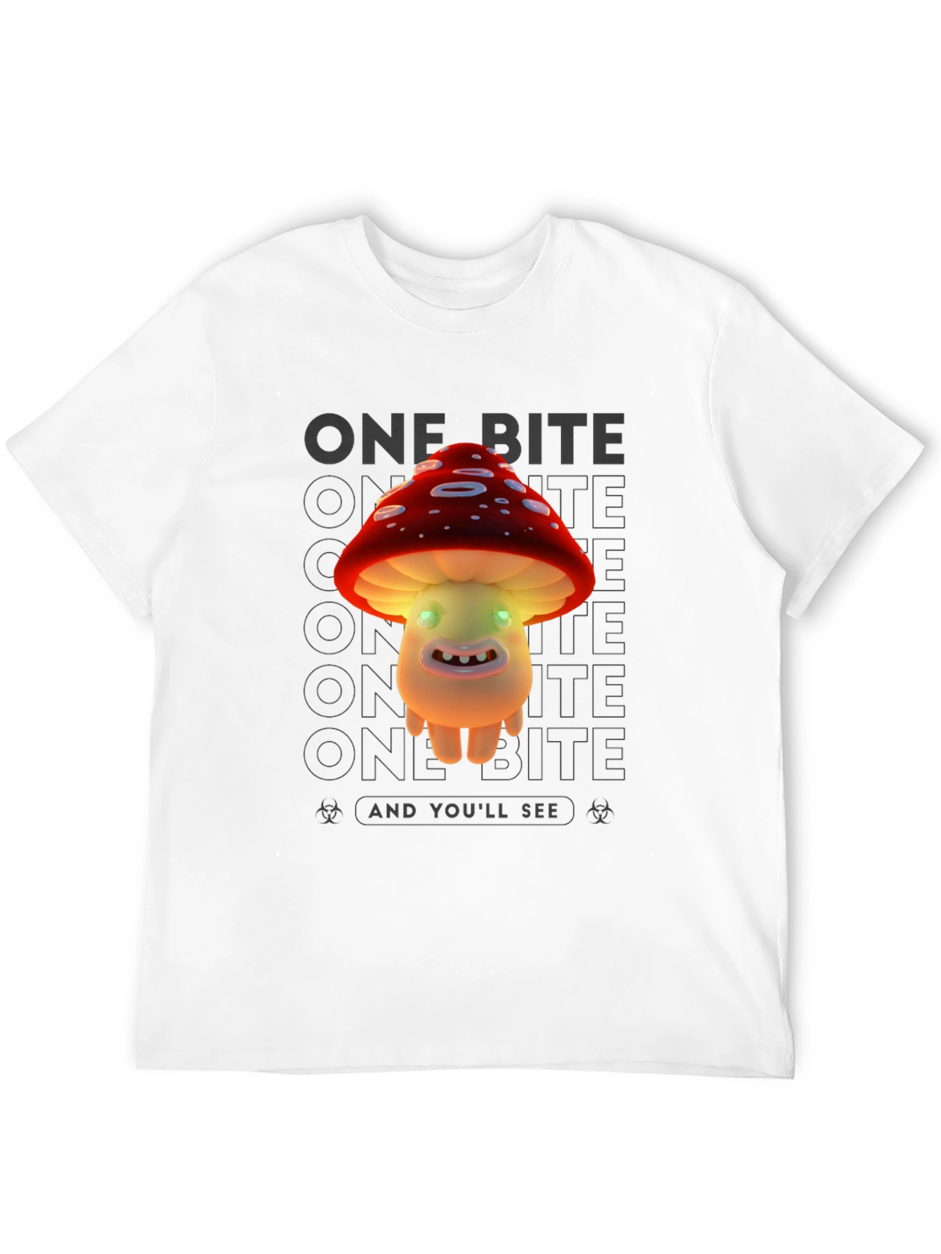 One Bite Mushroom Graphic T-Shirt