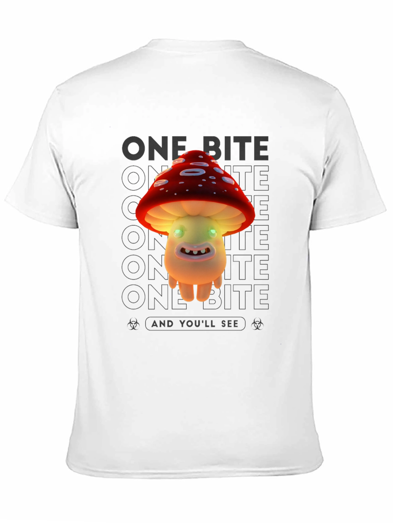 One Bite Mushroom Graphic T-Shirt