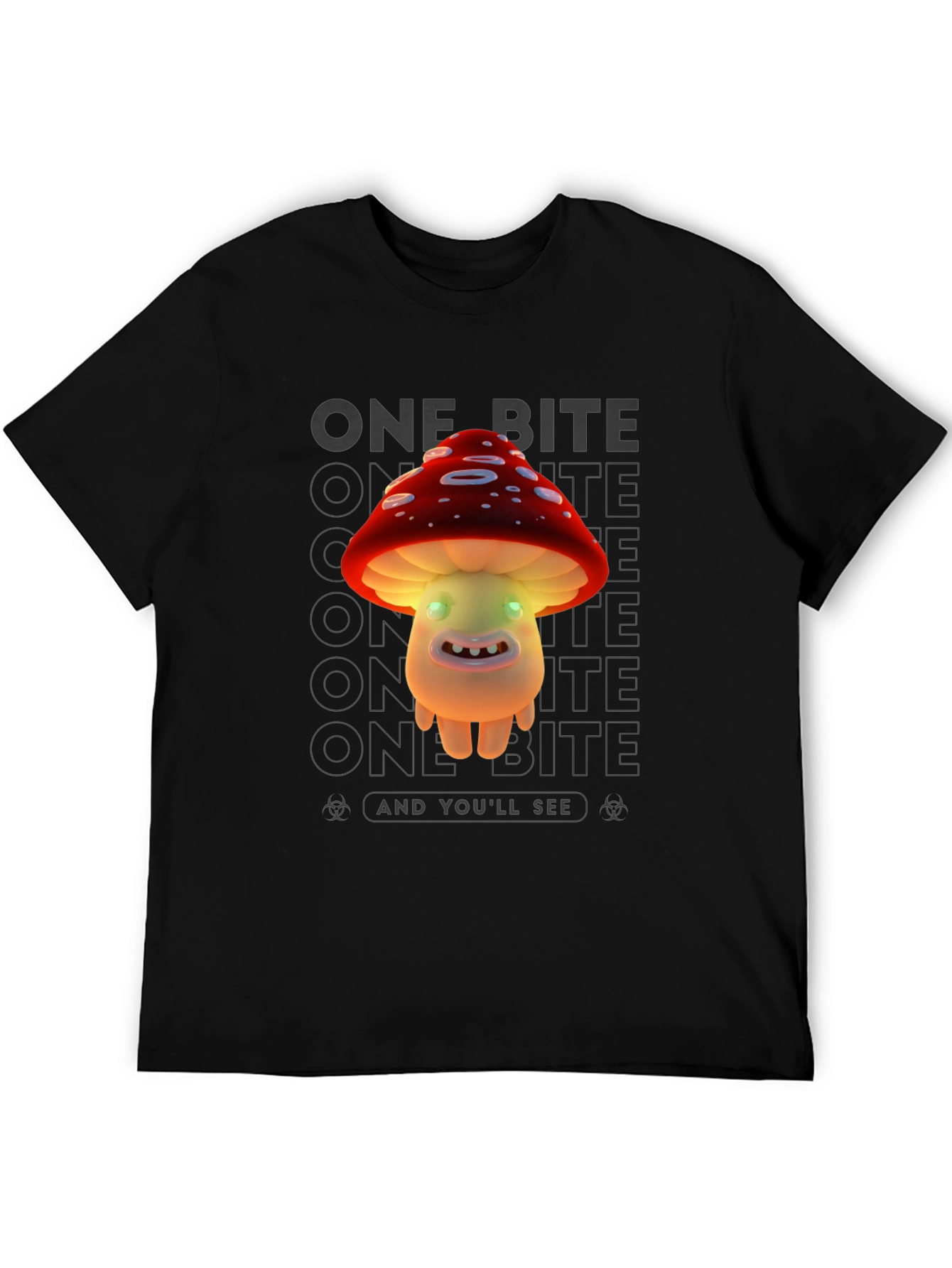 One Bite Mushroom Graphic T-Shirt