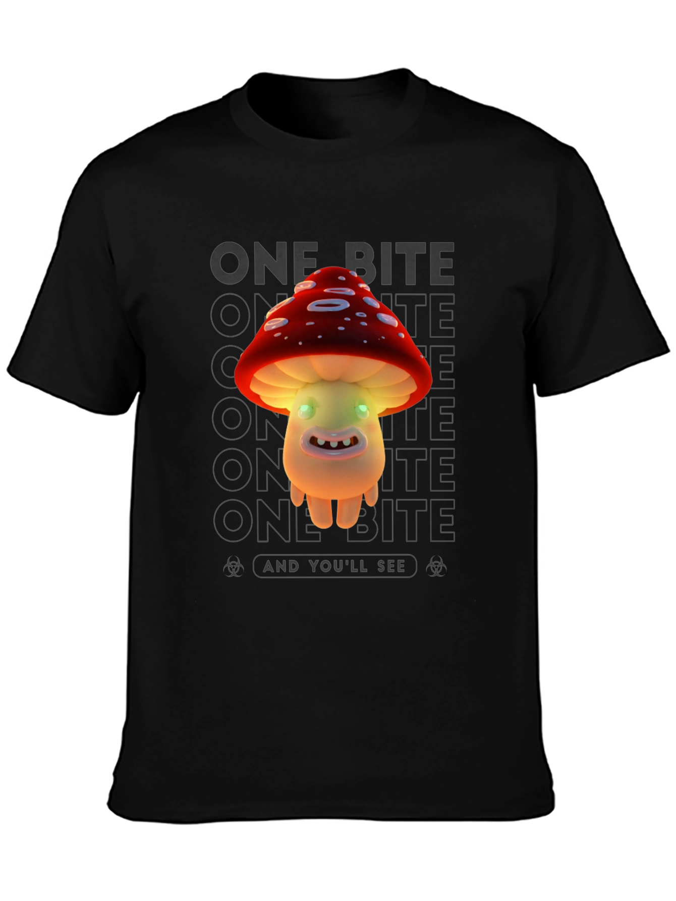 One Bite Mushroom Graphic T-Shirt