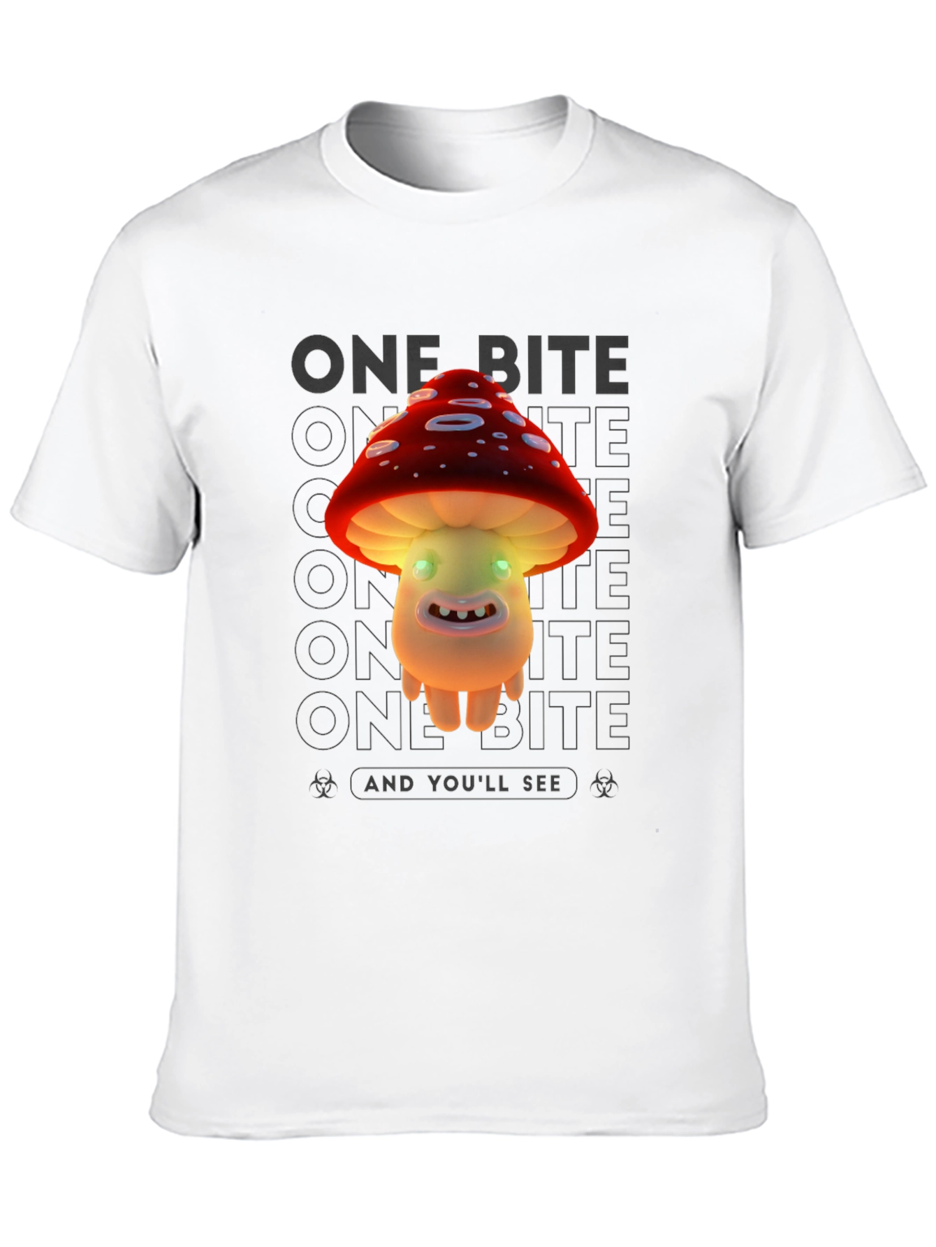 One Bite Mushroom Graphic T-Shirt