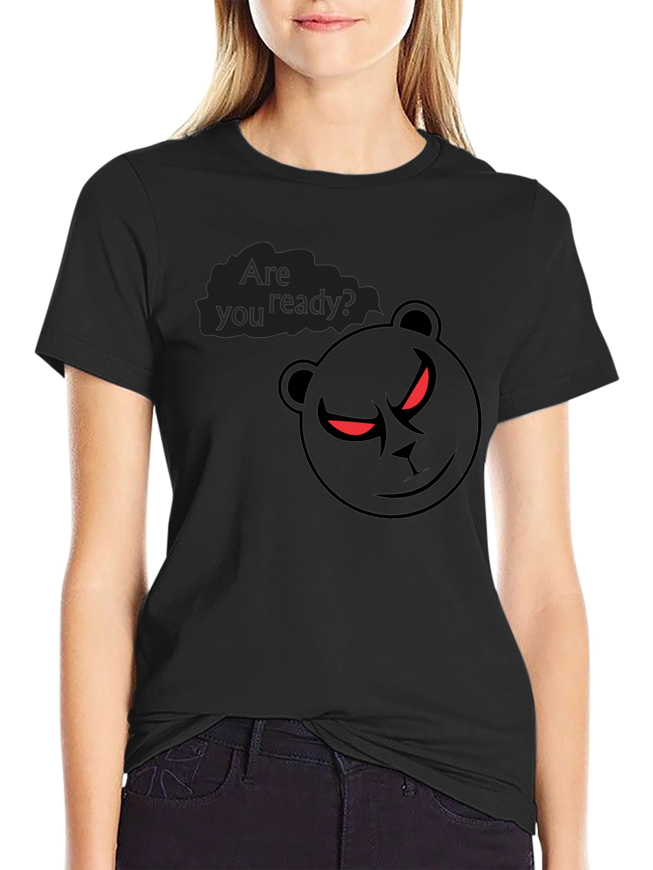 Mens Black Graphic T-Shirt - Are You Ready?