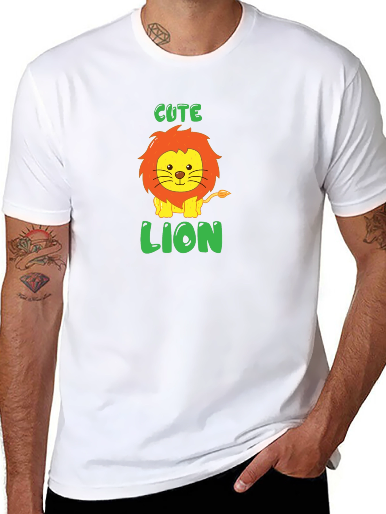 Cute Lion Graphic Tee - Soft Cotton Blend