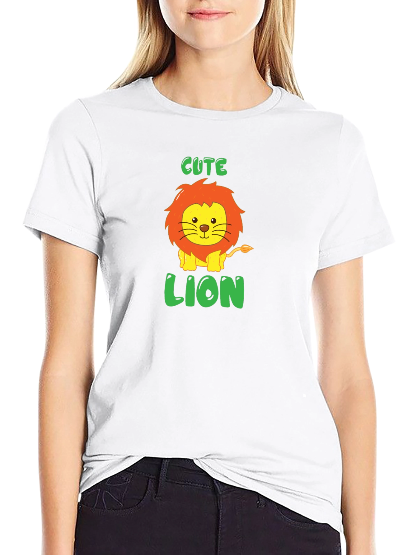 Cute Lion Graphic Tee - Soft Cotton Blend