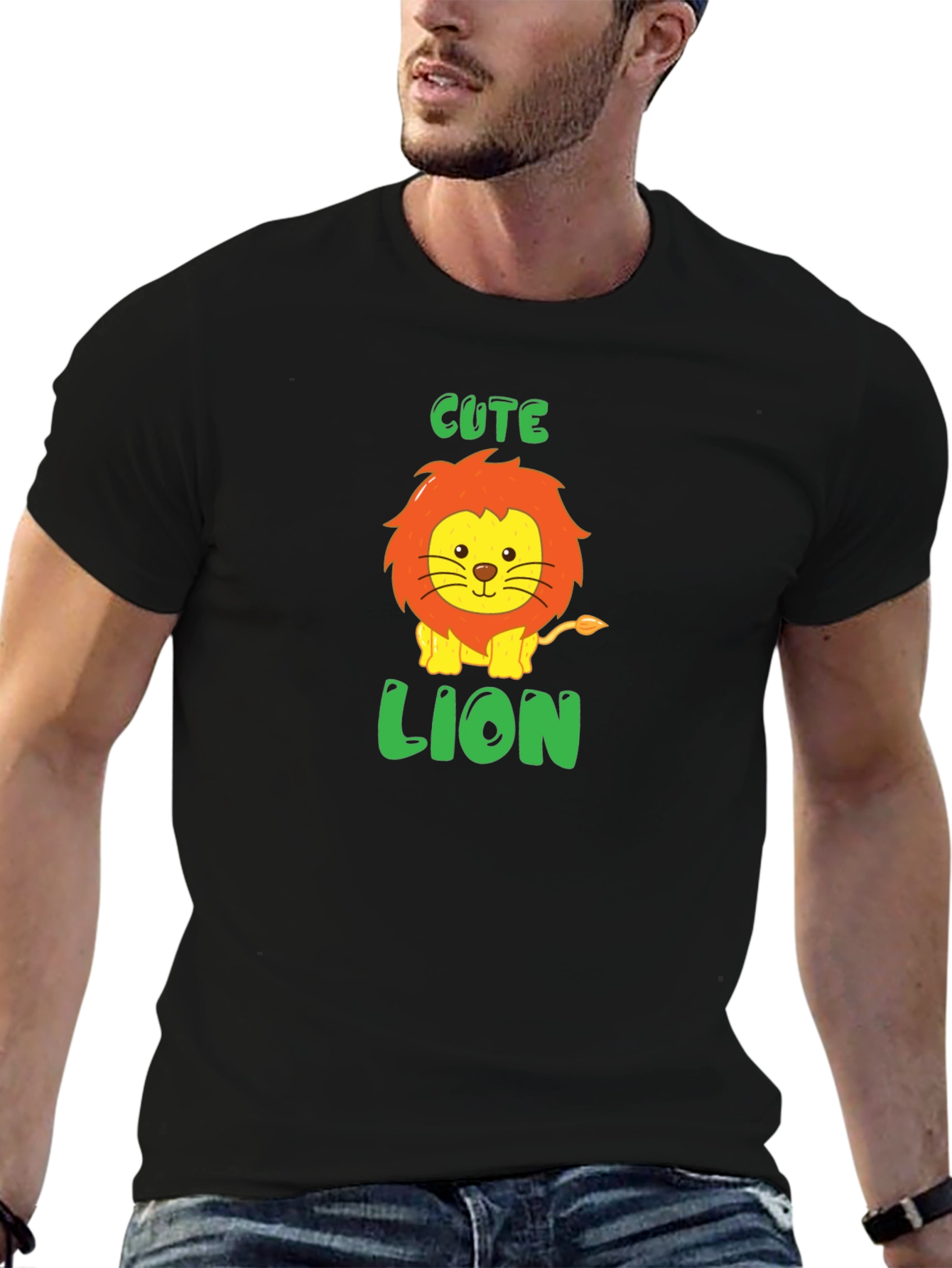 Cute Lion Graphic Tee - Soft Cotton Blend