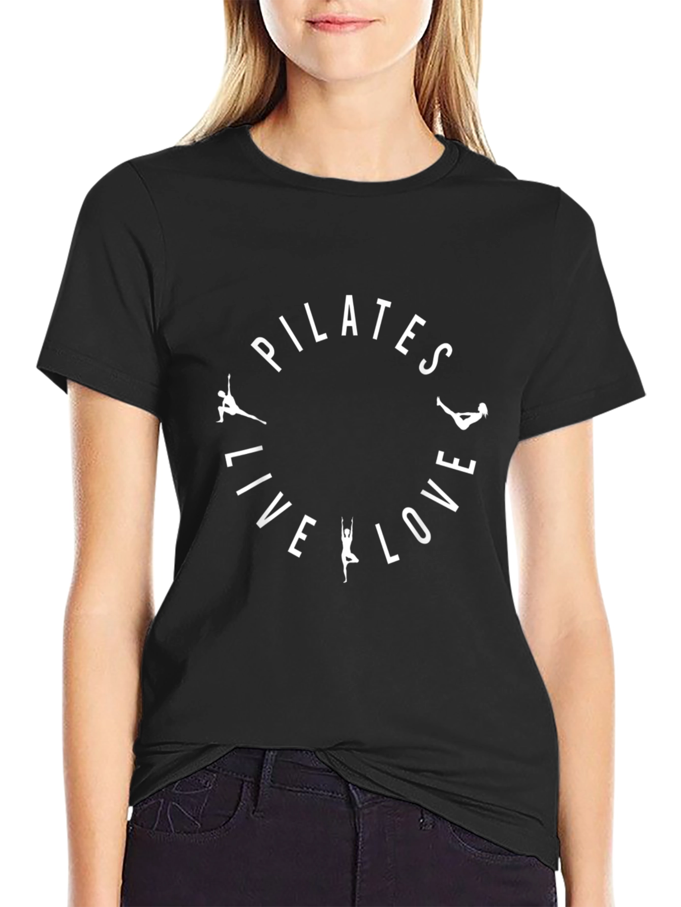 Pilates Live Love Graphic Tee - Black