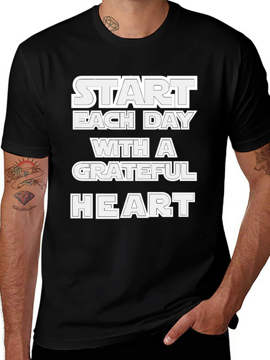 Grateful Heart Black Graphic T-Shirt