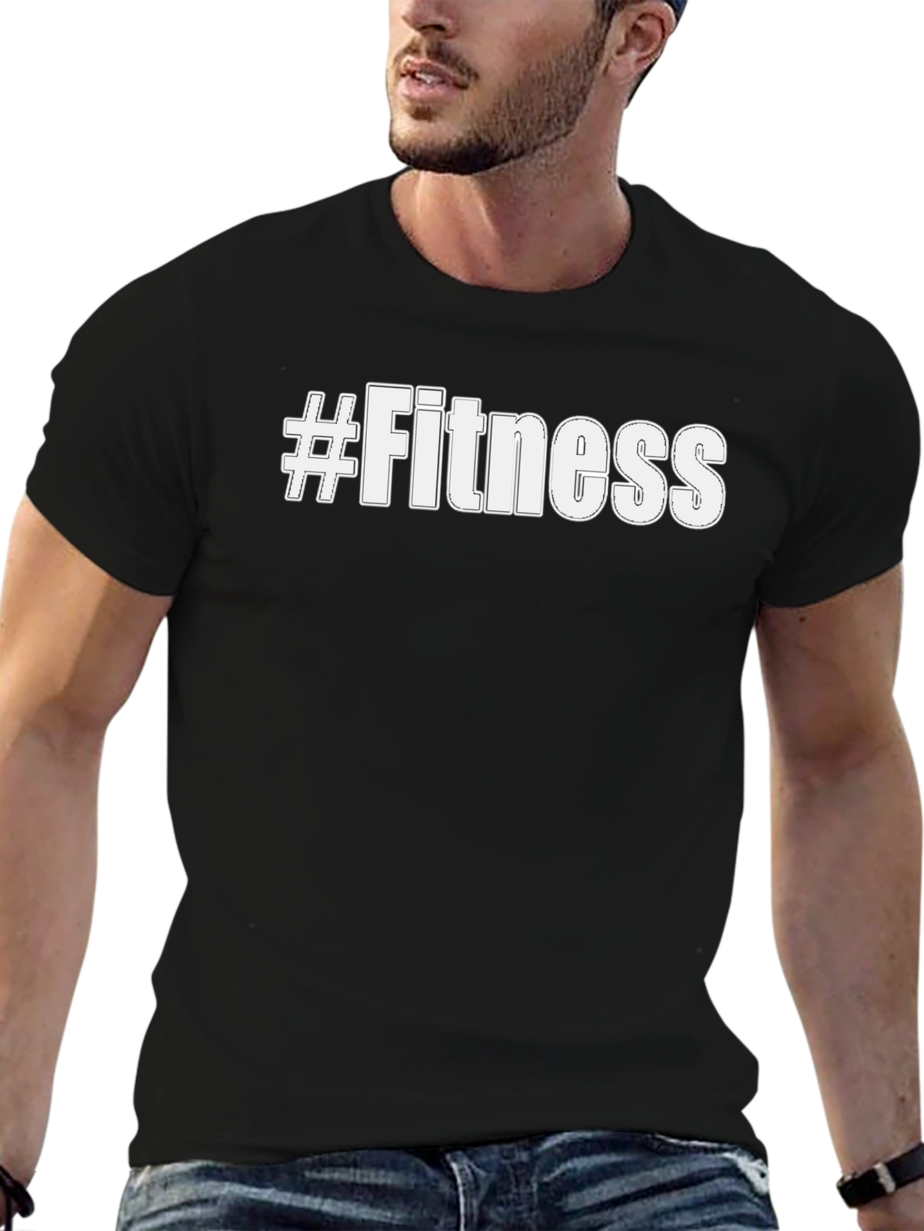 #Fitness Graphic Tee - Workout Ready Cotton T-Shirt
