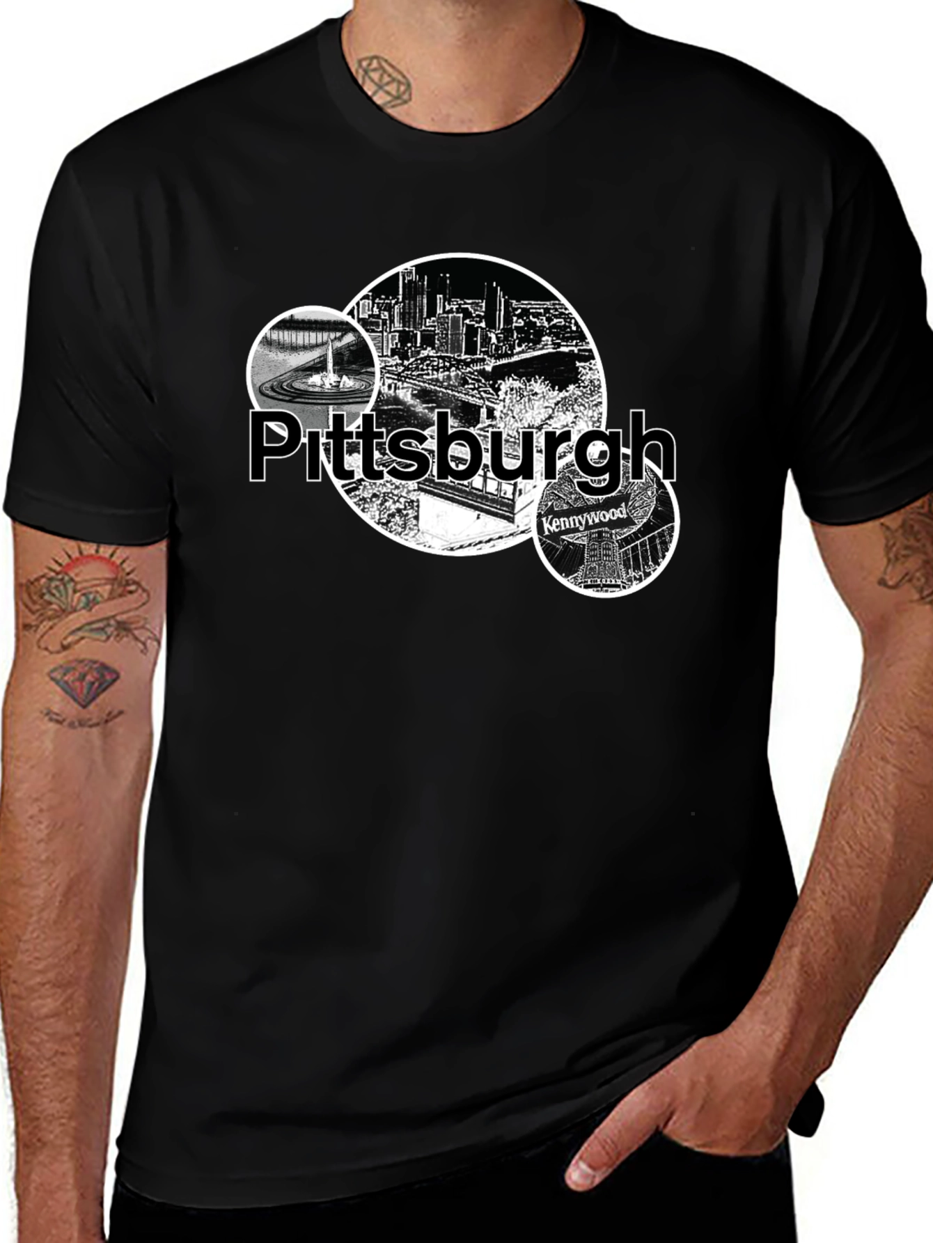 Pittsburgh Cityscape Graphic Tee - Black
