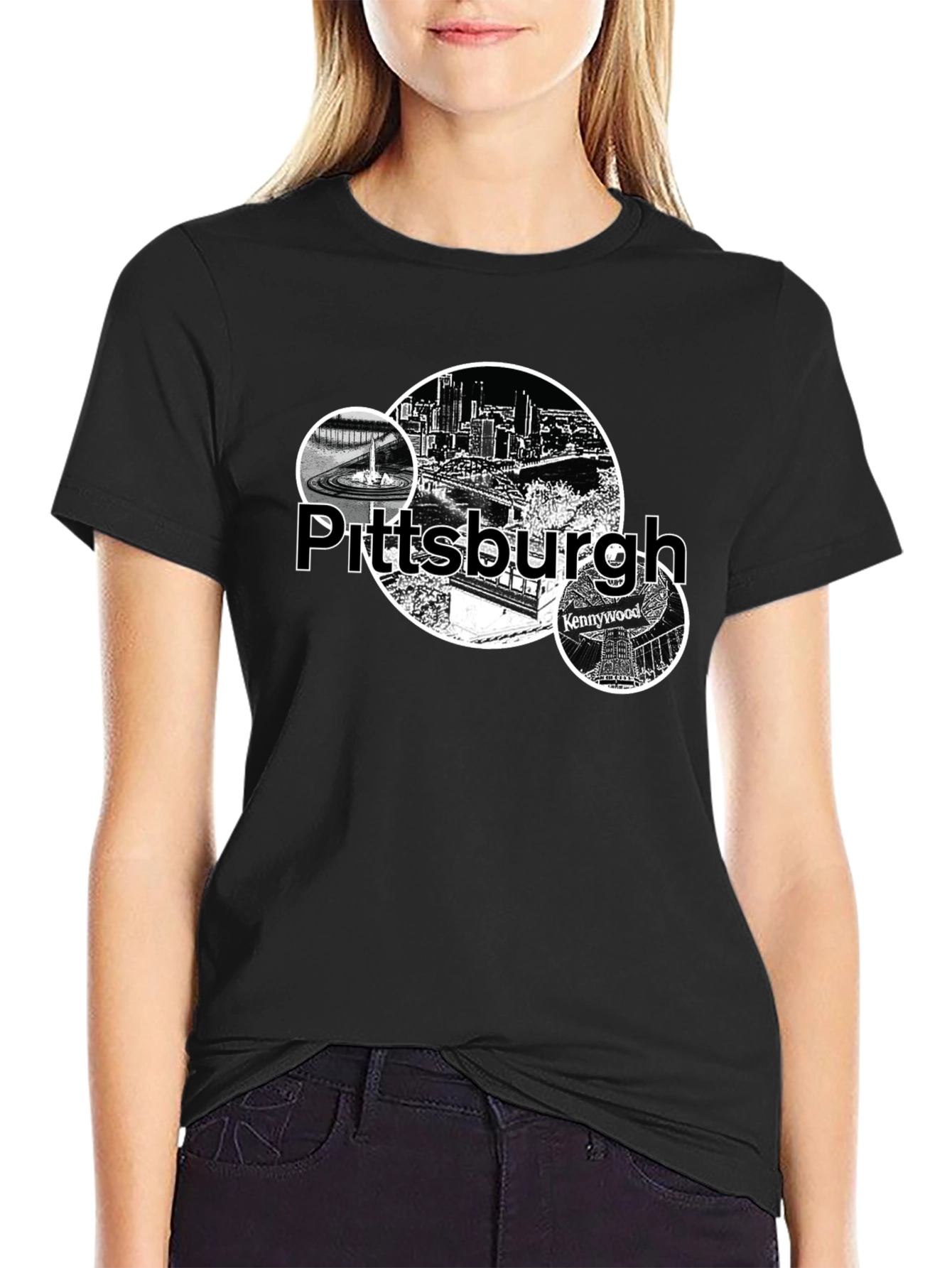 Pittsburgh Cityscape Graphic Tee - Black
