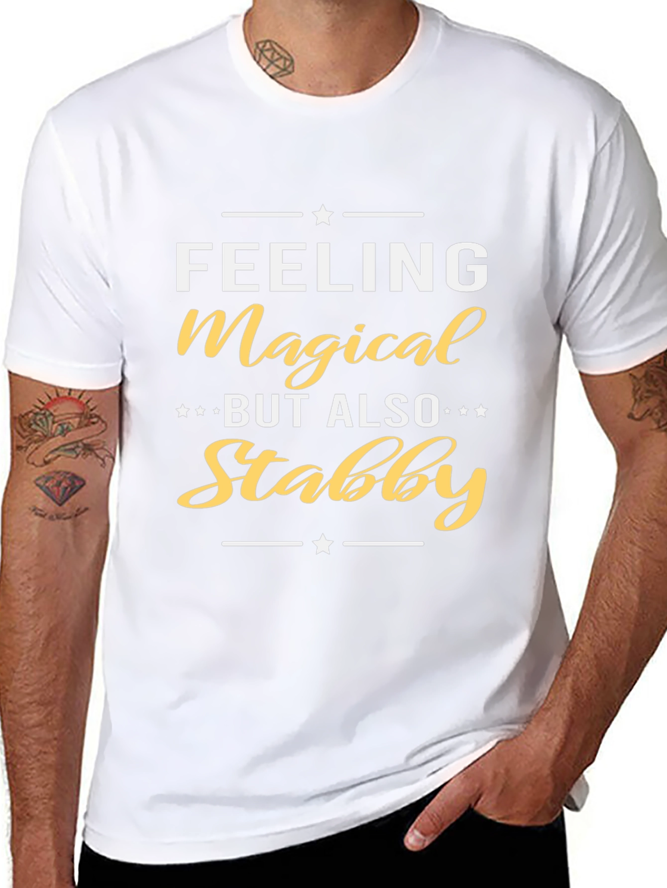 Feeling Magical But Also Stabby Black T-Shirt