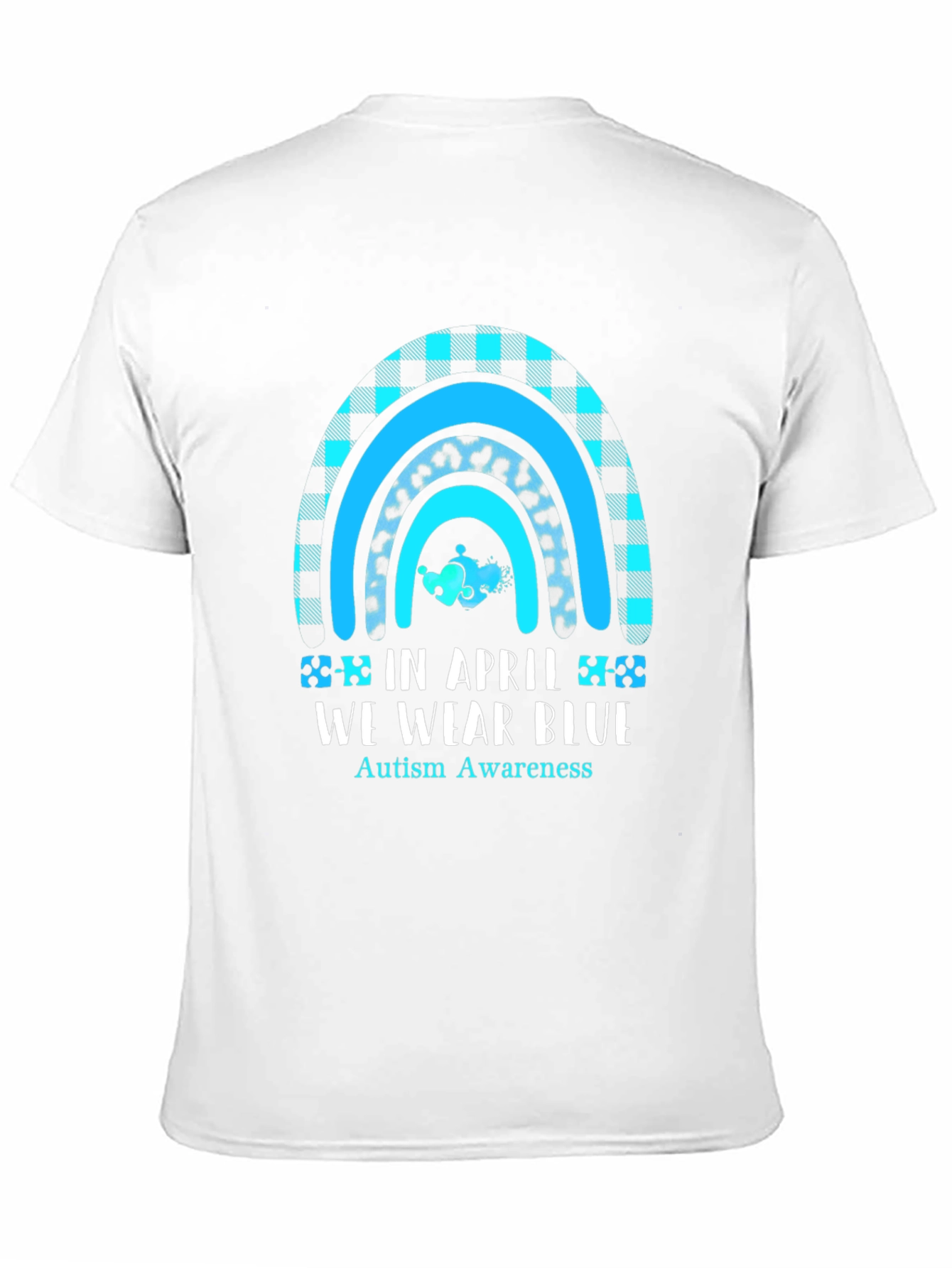 Autism Awareness Blue Rainbow Graphic Tee