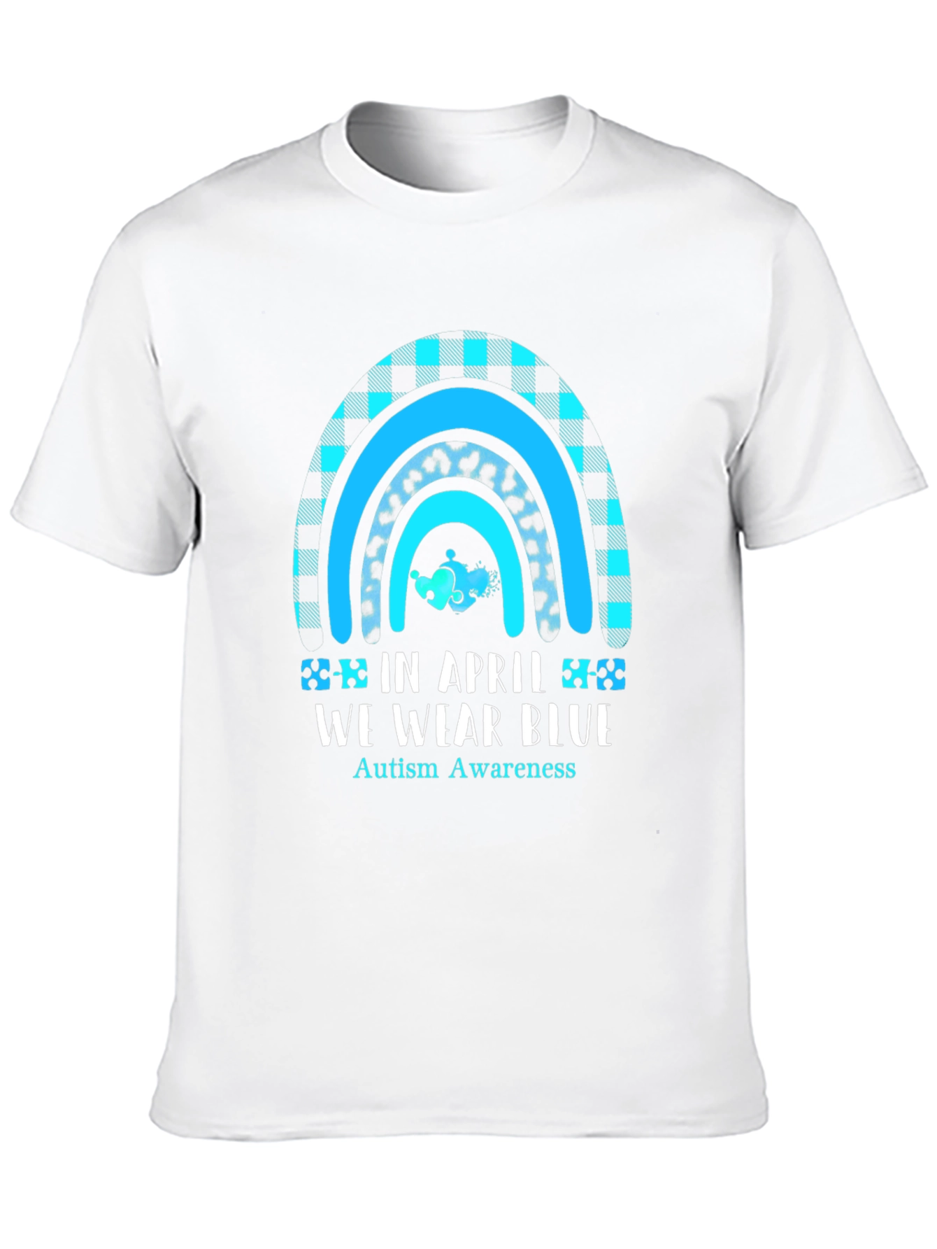 Autism Awareness Blue Rainbow Graphic Tee