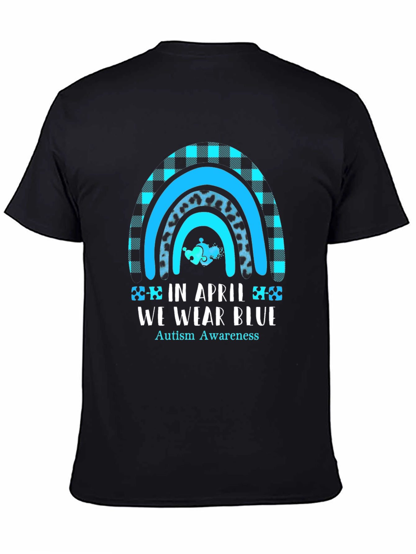 Autism Awareness Blue Rainbow Graphic Tee