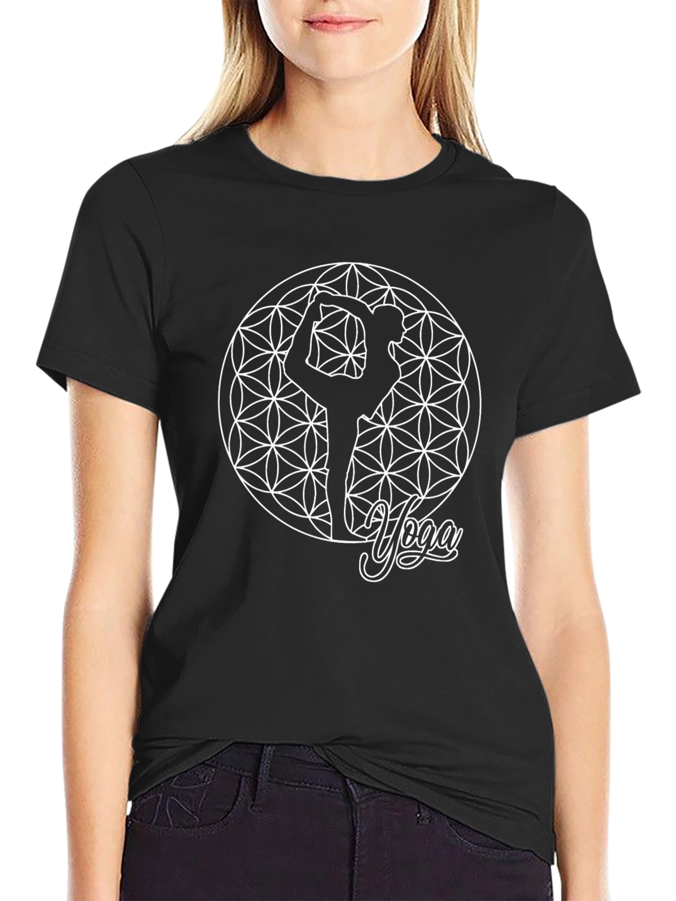 Yoga Pose Graphic Tee - Black Unisex T-Shirt