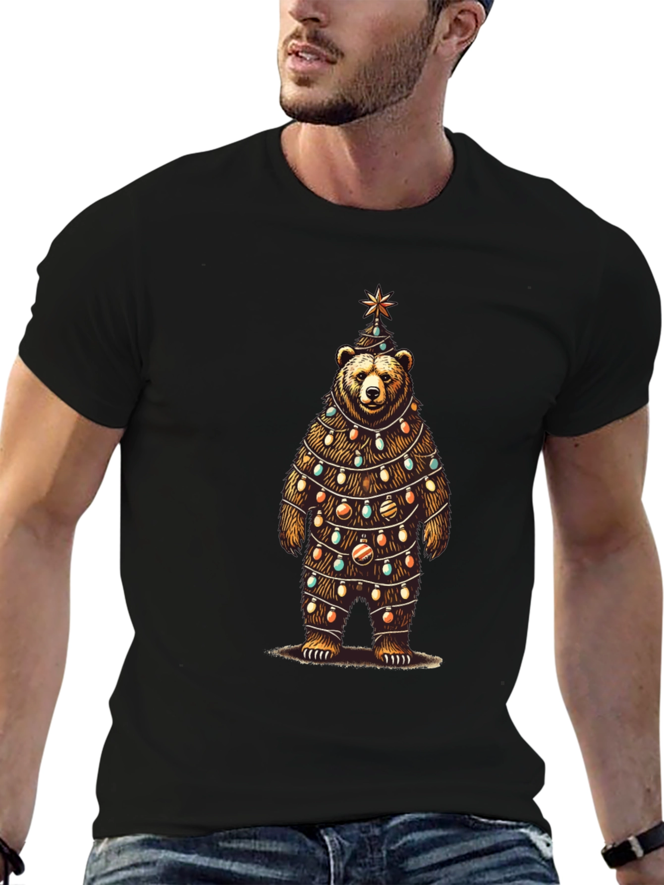 Festive Bear Christmas Tree T-Shirt