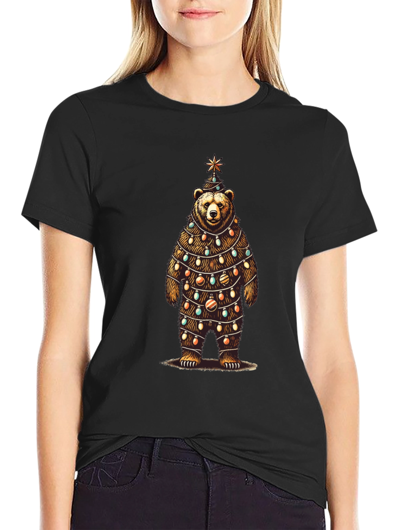 Festive Bear Christmas Tree T-Shirt