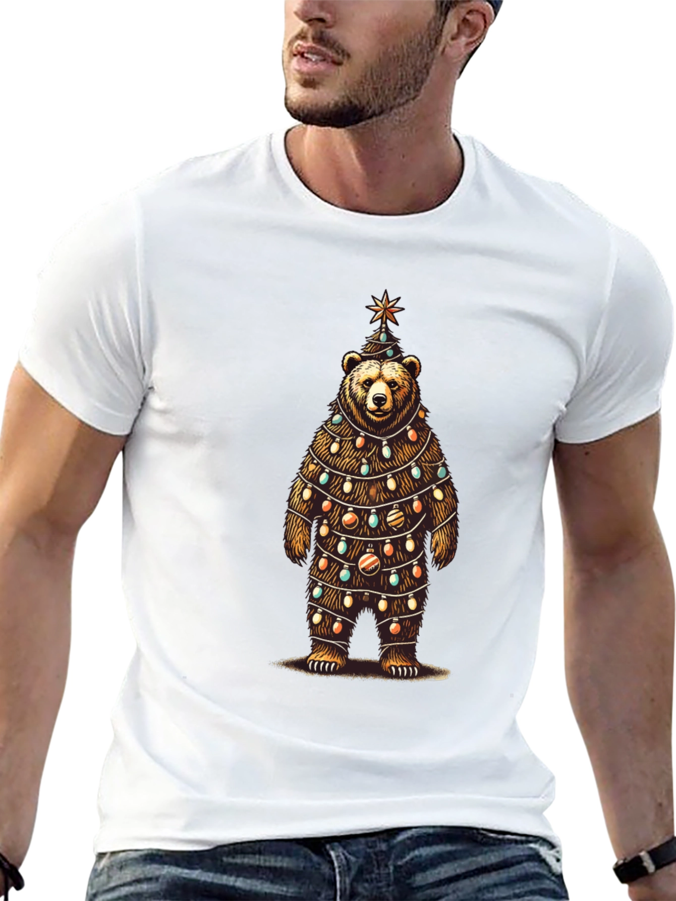 Festive Bear Christmas Tree T-Shirt