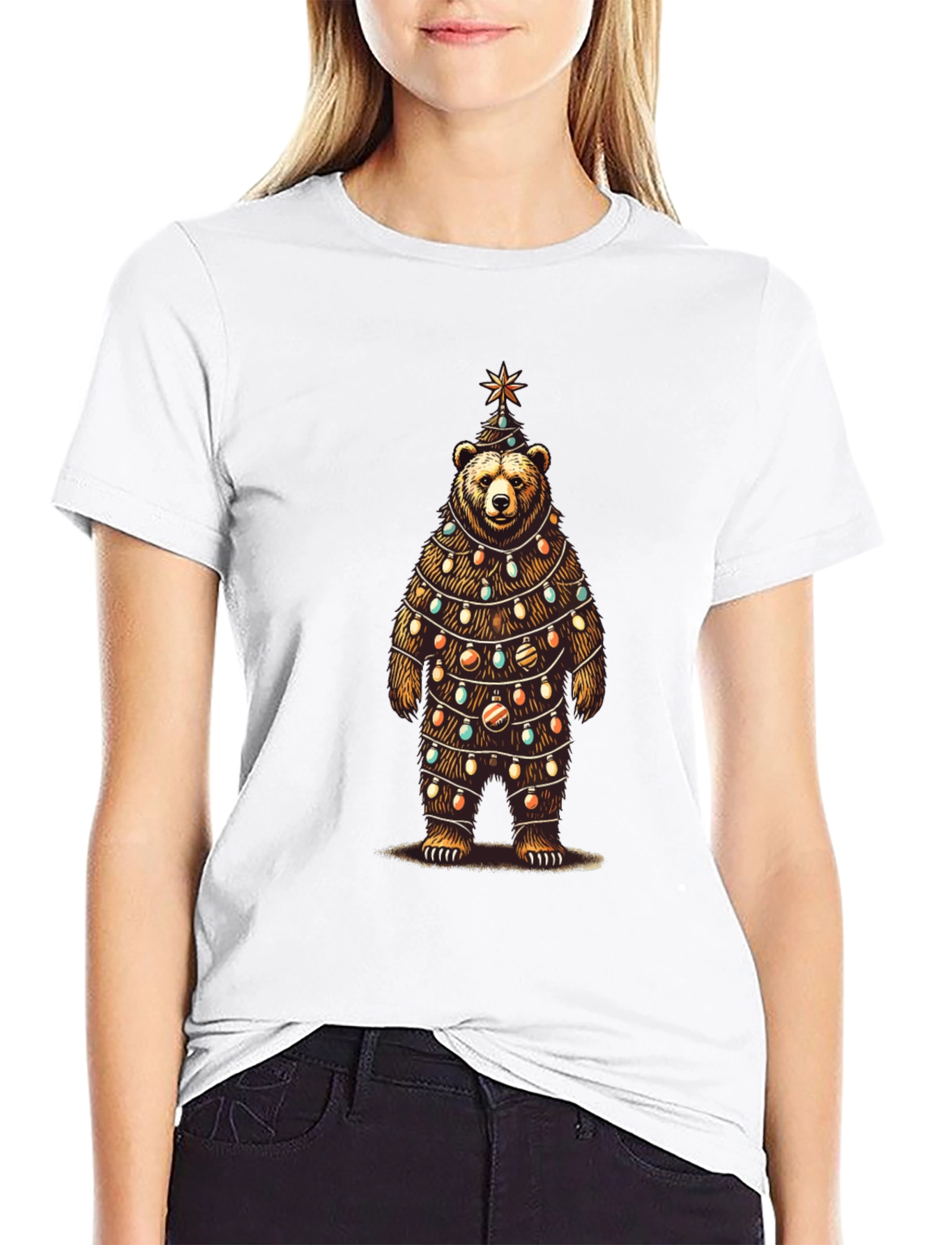 Festive Bear Christmas Tree T-Shirt