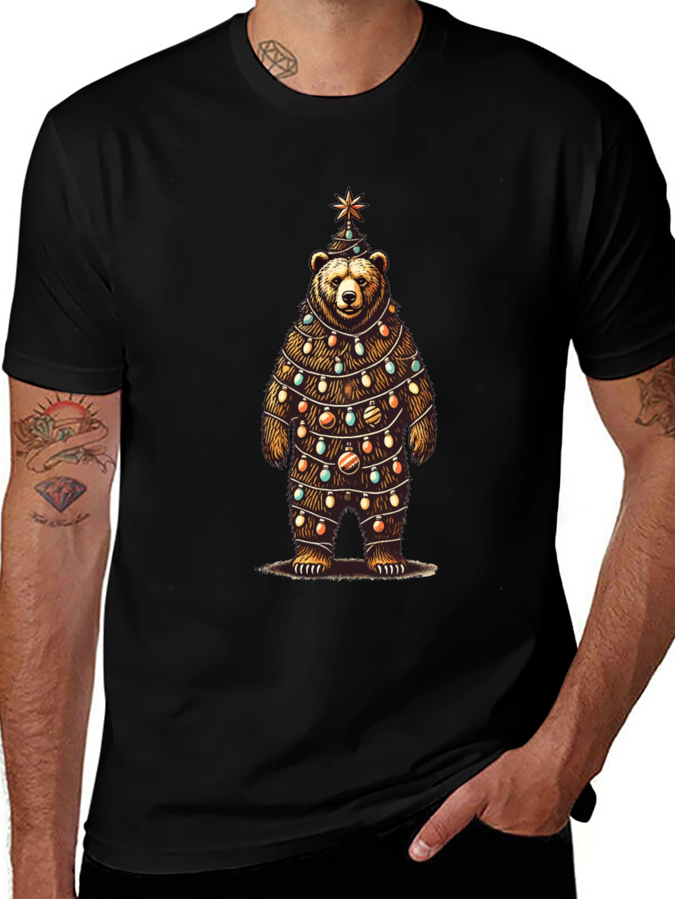 Festive Bear Christmas Tree T-Shirt