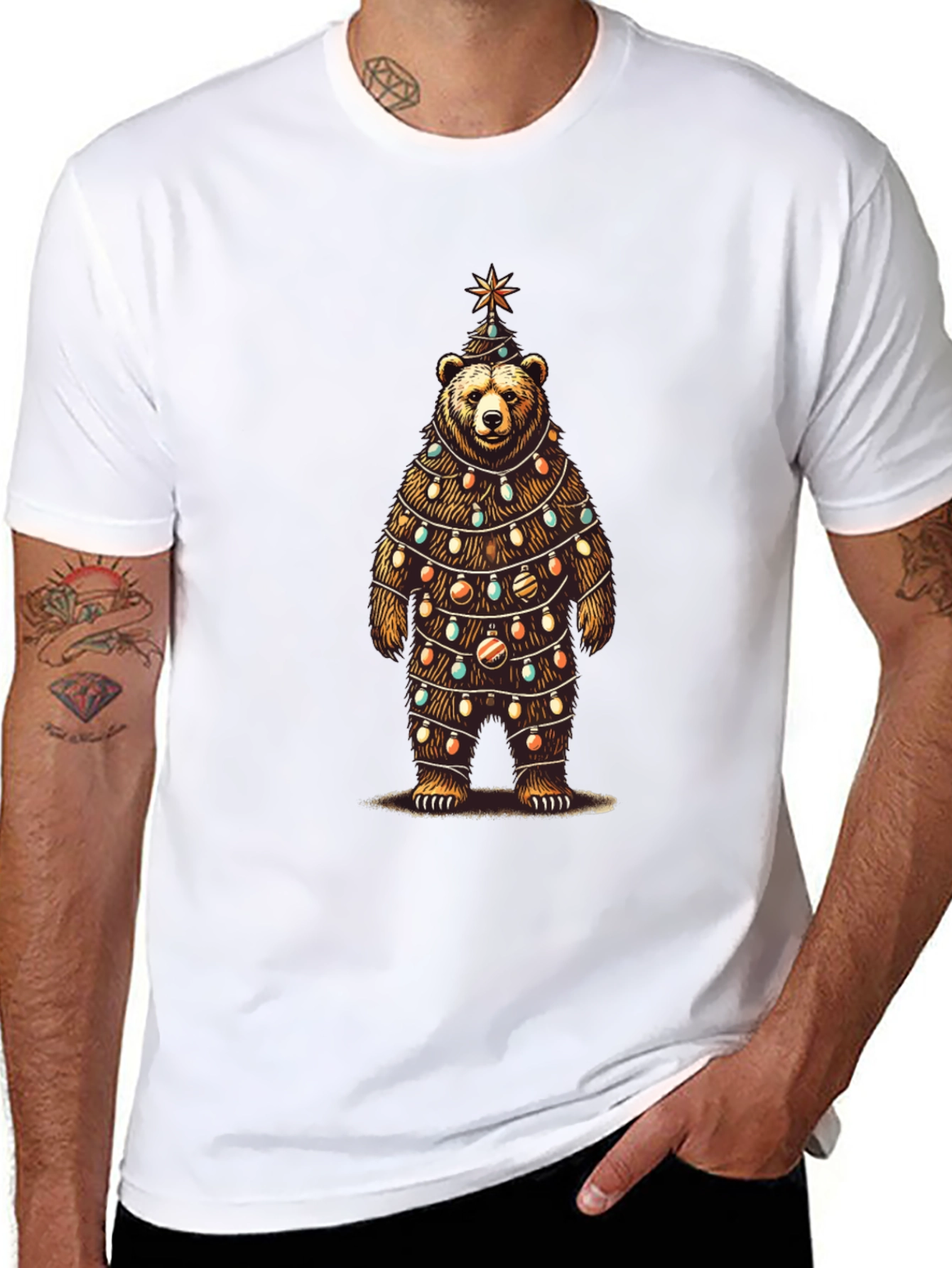 Festive Bear Christmas Tree T-Shirt