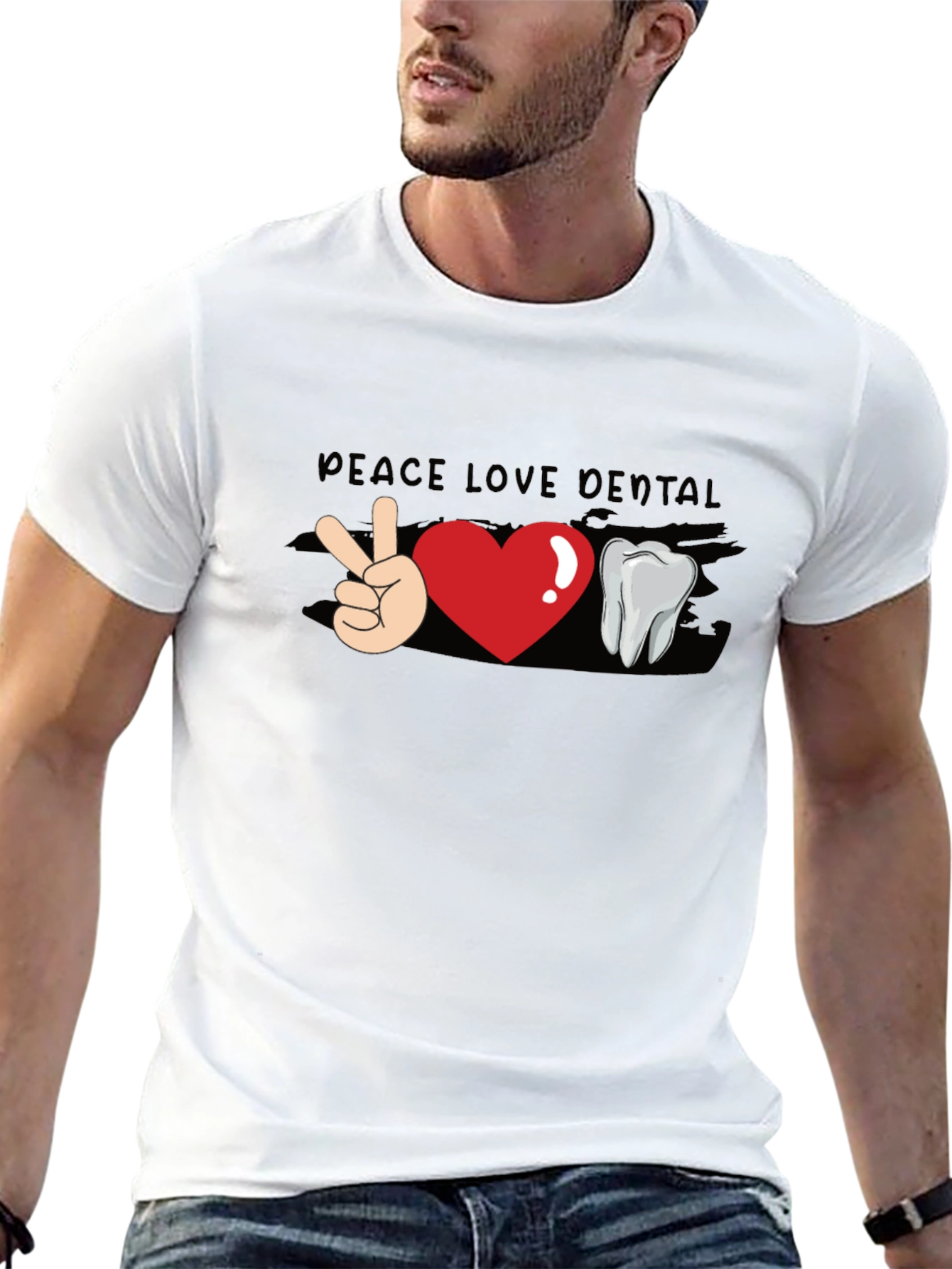 Peace Love Dental T-Shirt - Funny Dentist Tee