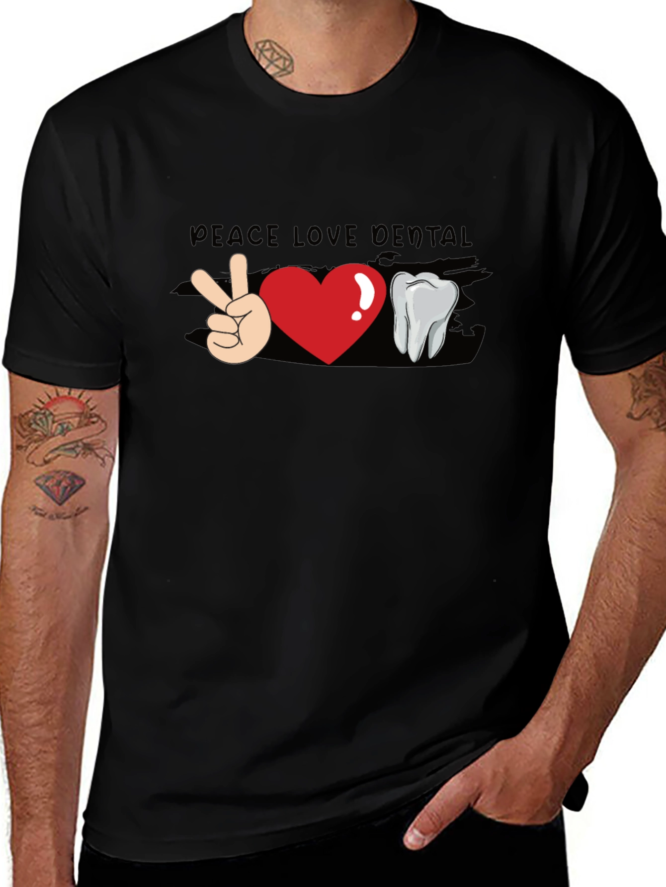 Peace Love Dental T-Shirt - Funny Dentist Tee