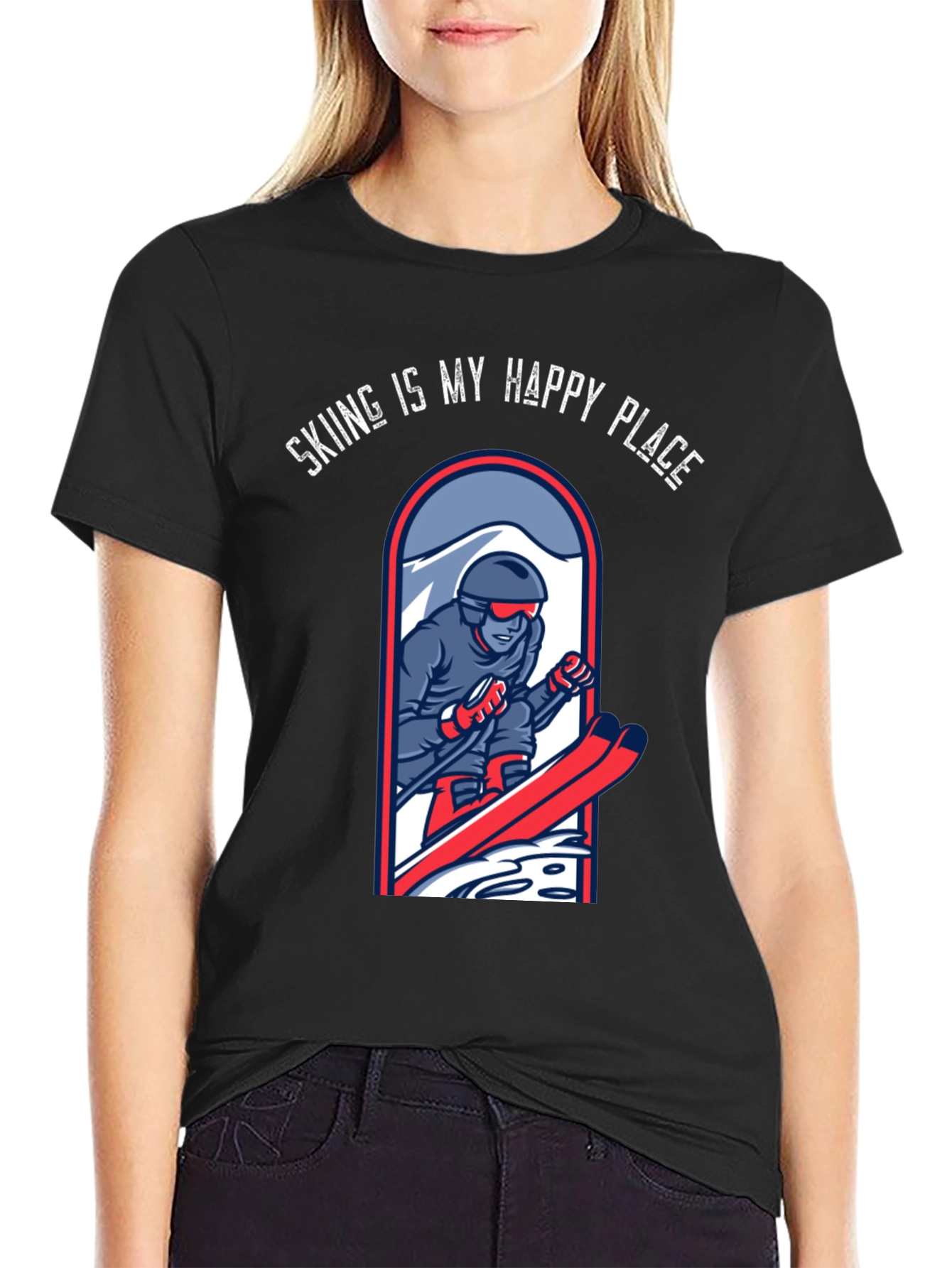 Skiing is My Happy Place T-Shirt