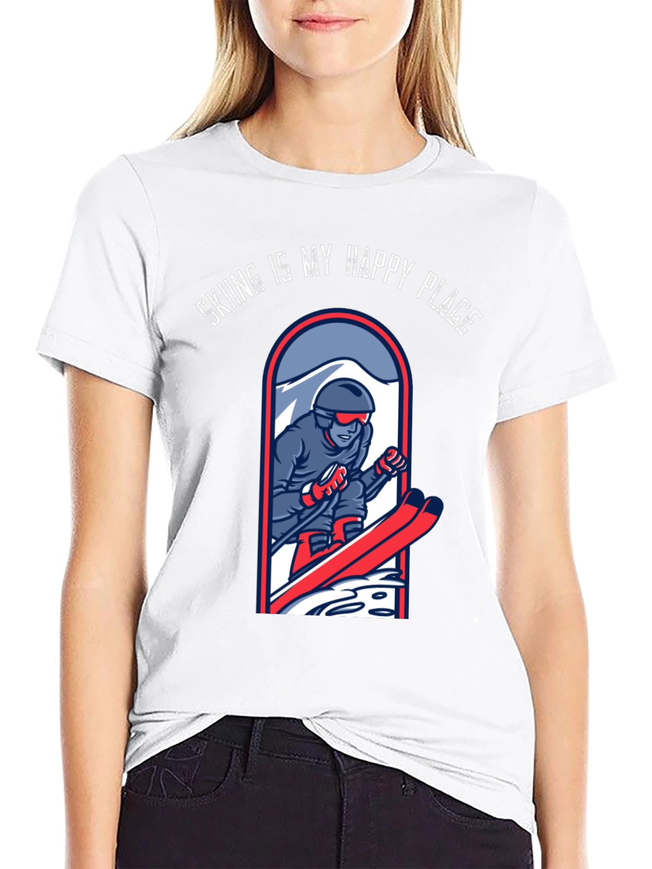 Skiing is My Happy Place T-Shirt