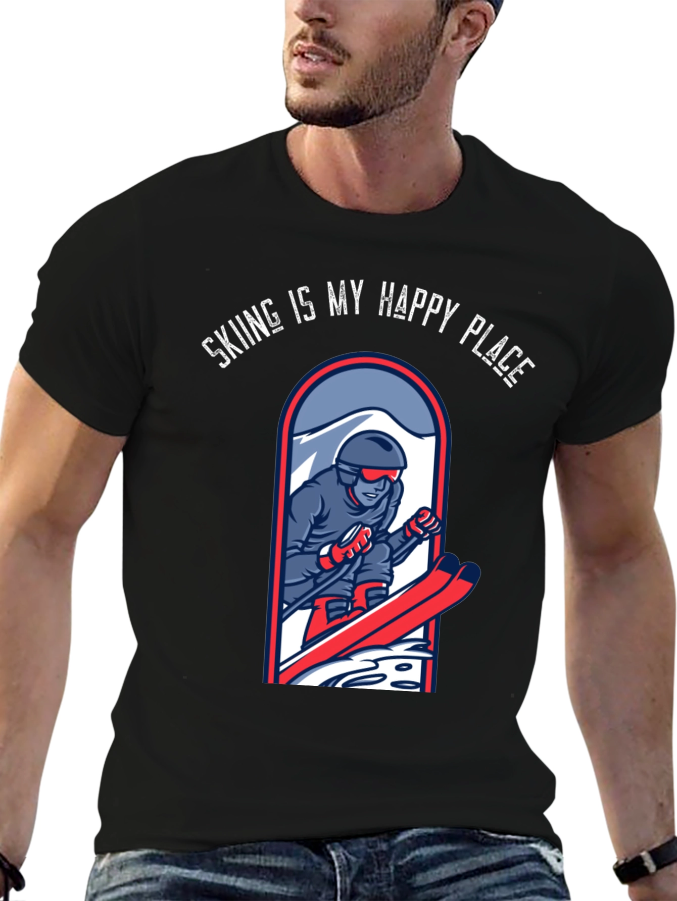 Skiing is My Happy Place T-Shirt