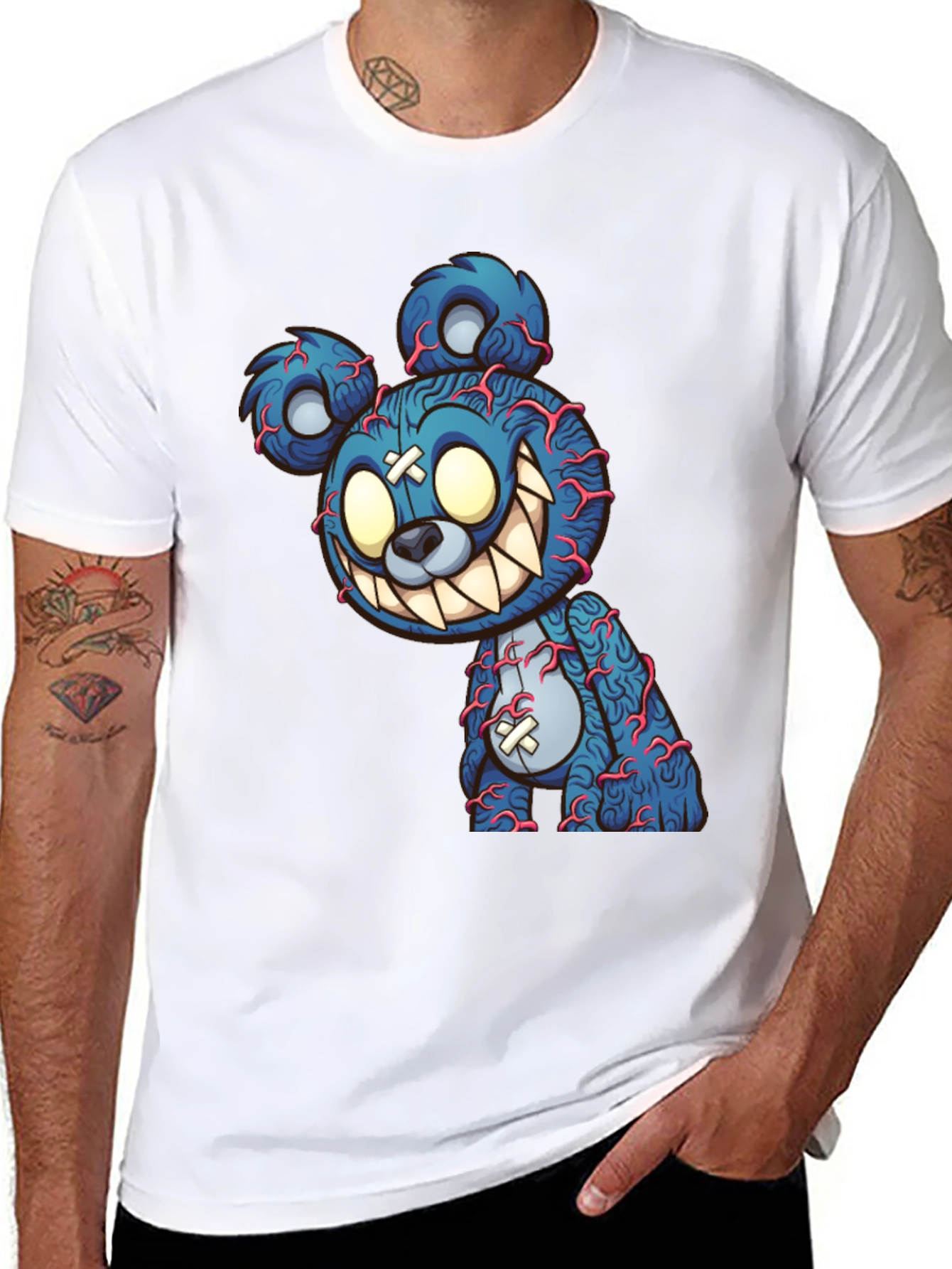 Creepy Cartoon Bear Graphic Tee
