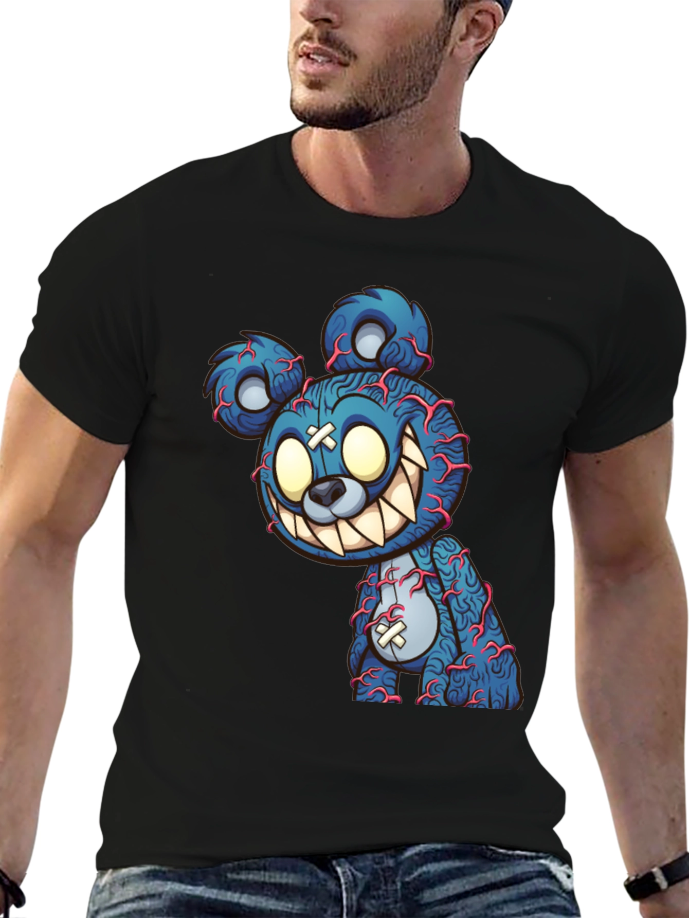 Creepy Cartoon Bear Graphic Tee