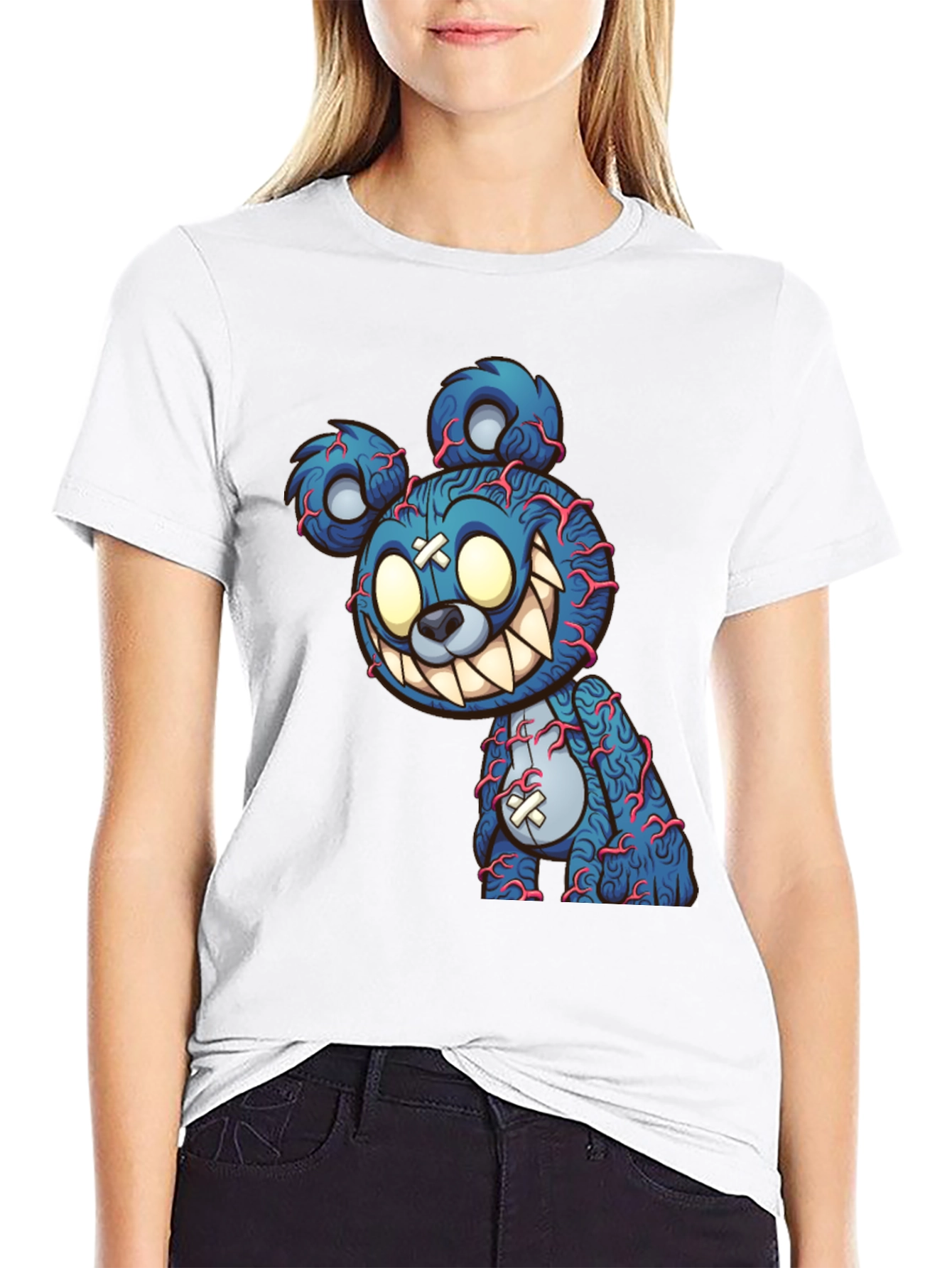 Creepy Cartoon Bear Graphic Tee