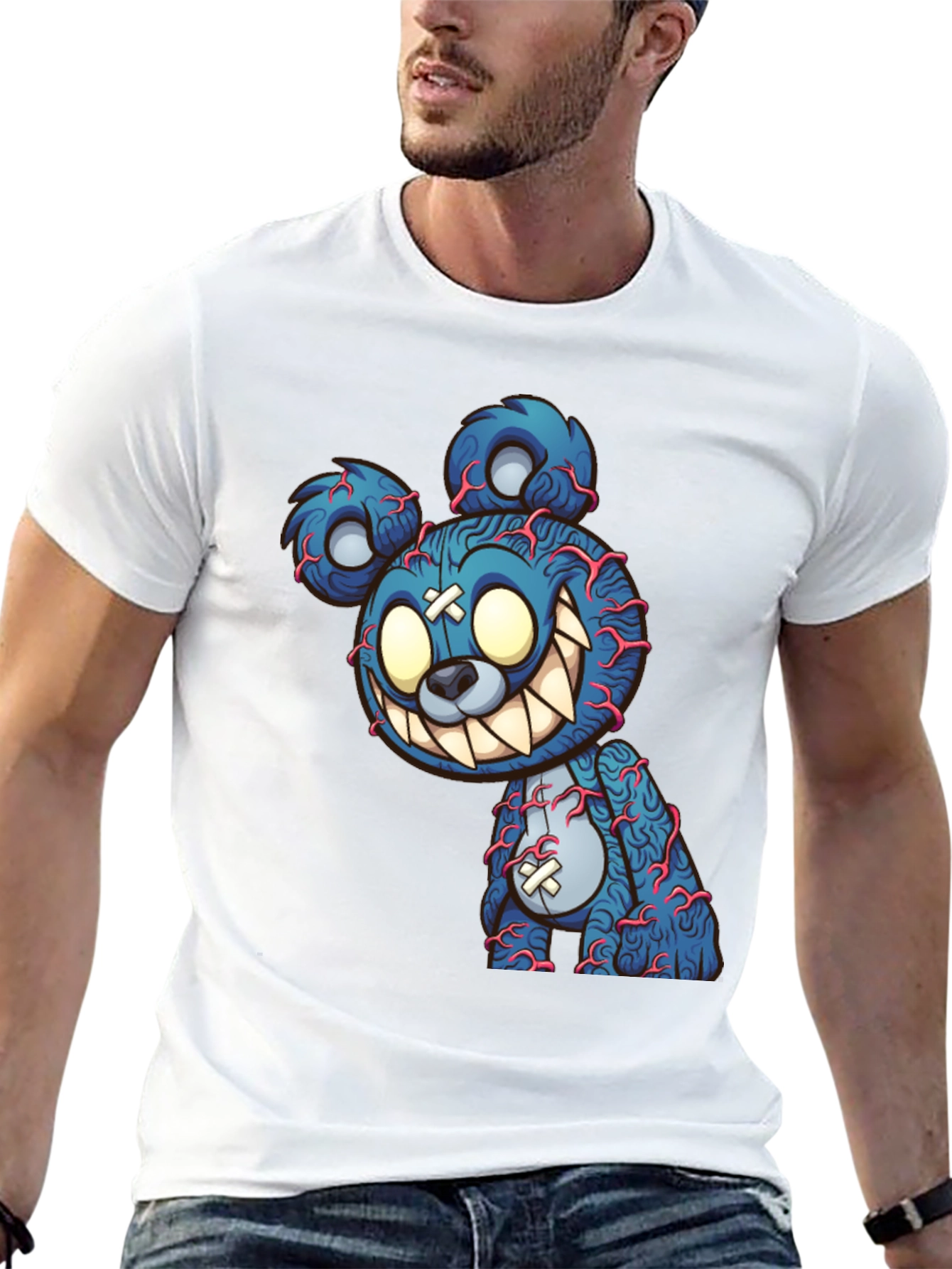 Creepy Cartoon Bear Graphic Tee