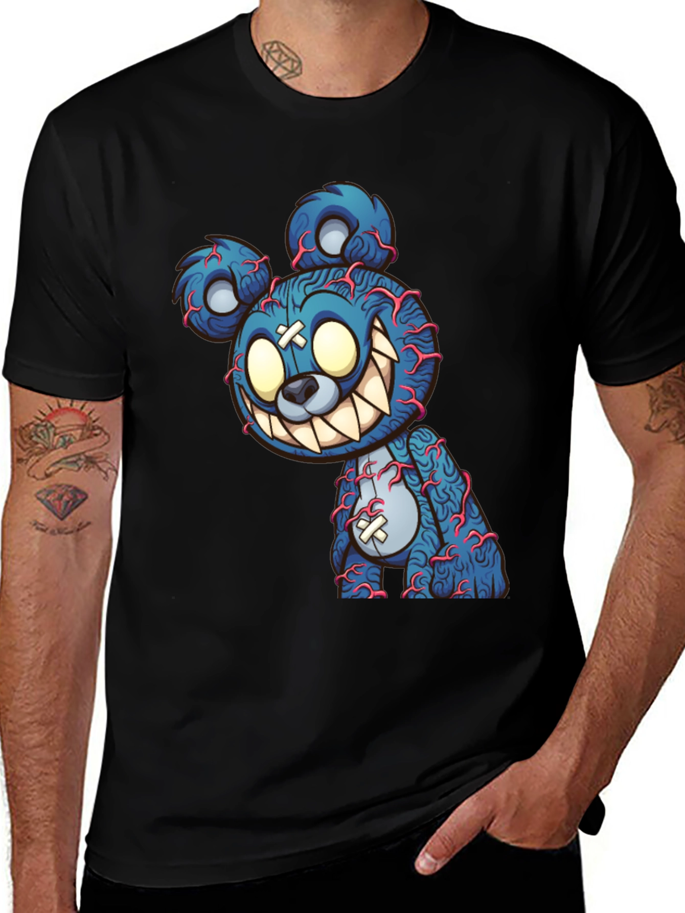 Creepy Cartoon Bear Graphic Tee