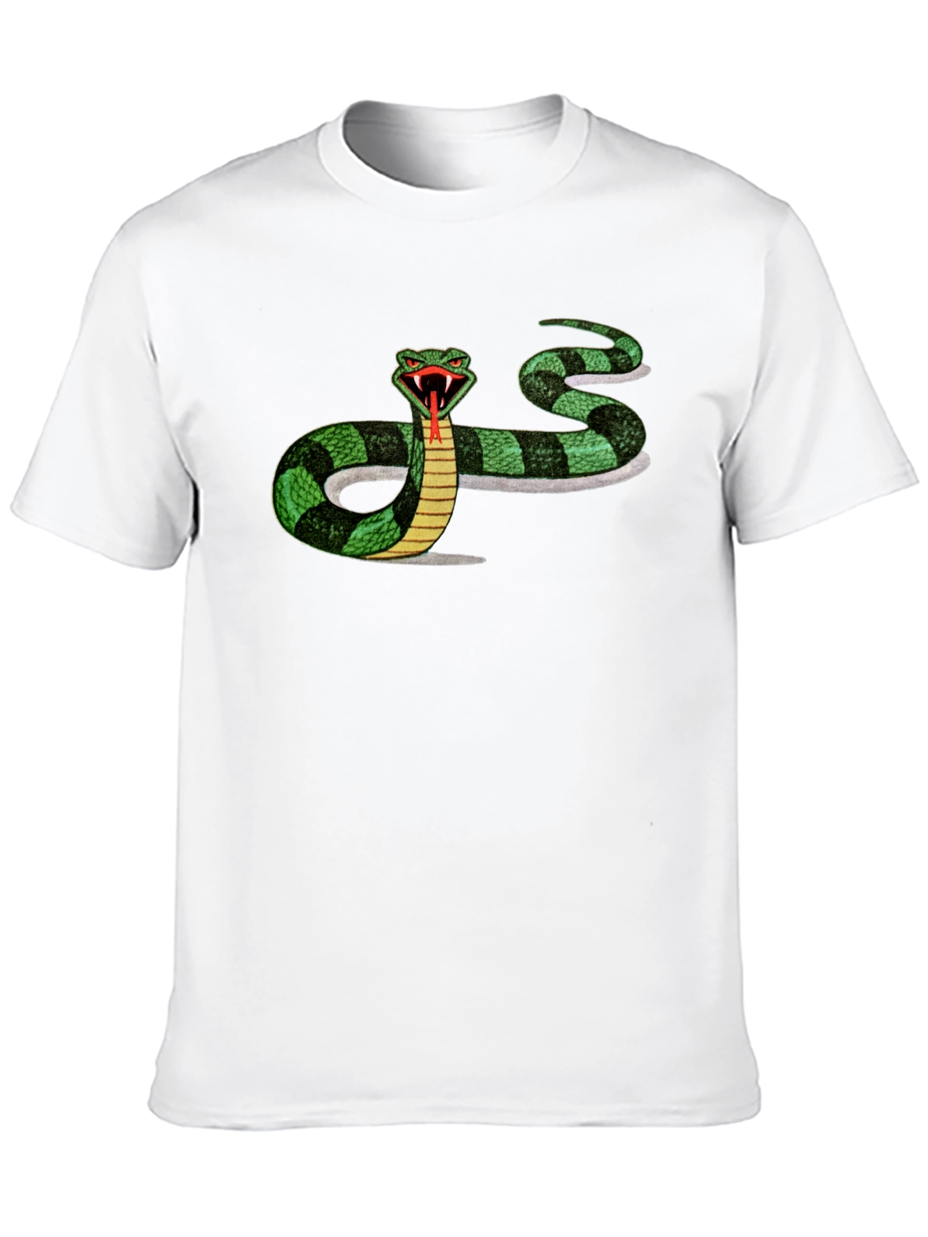 Mens Black T-shirt with Snake Graphic