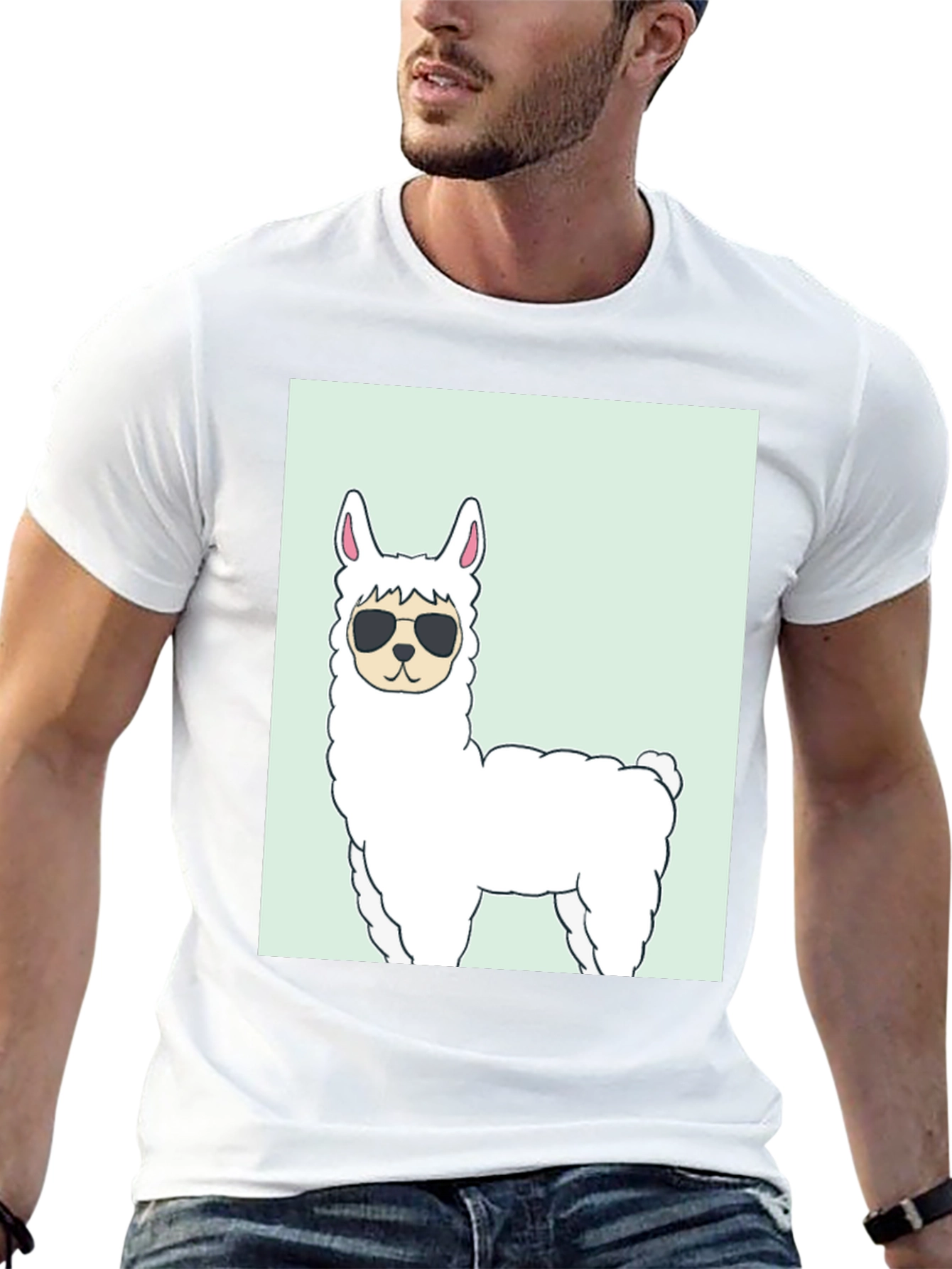 Cool Llama Graphic T-Shirt - Black