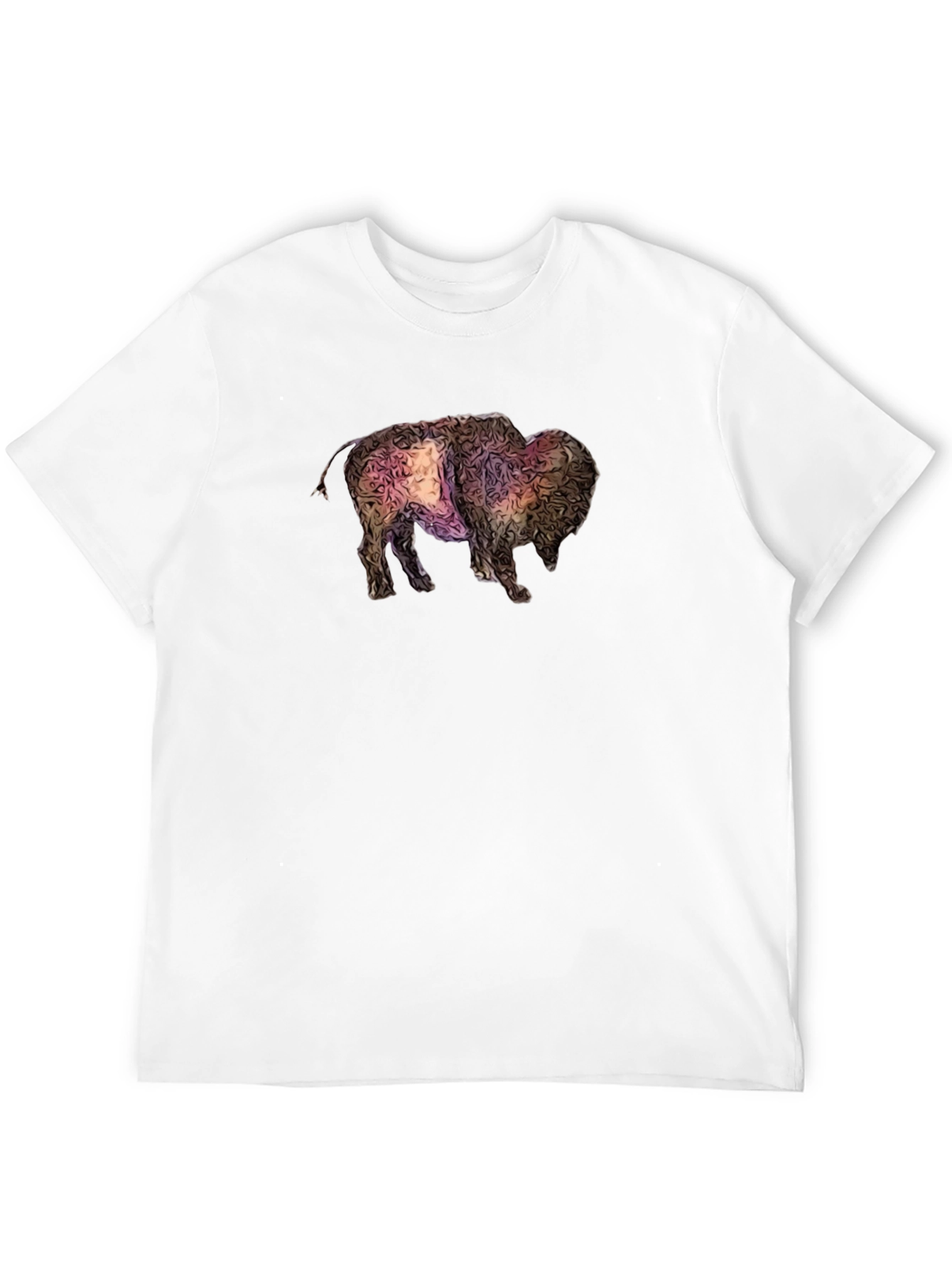 Abstract Bison Graphic Tee - Black
