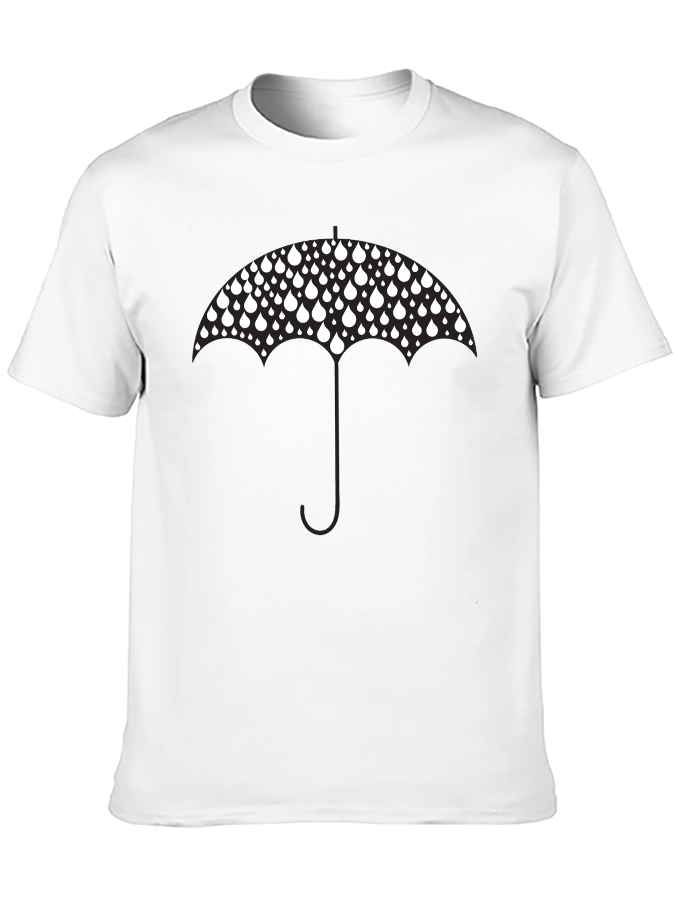 Raindrop Umbrella Graphic Tee - Stylish Black T-Shirt