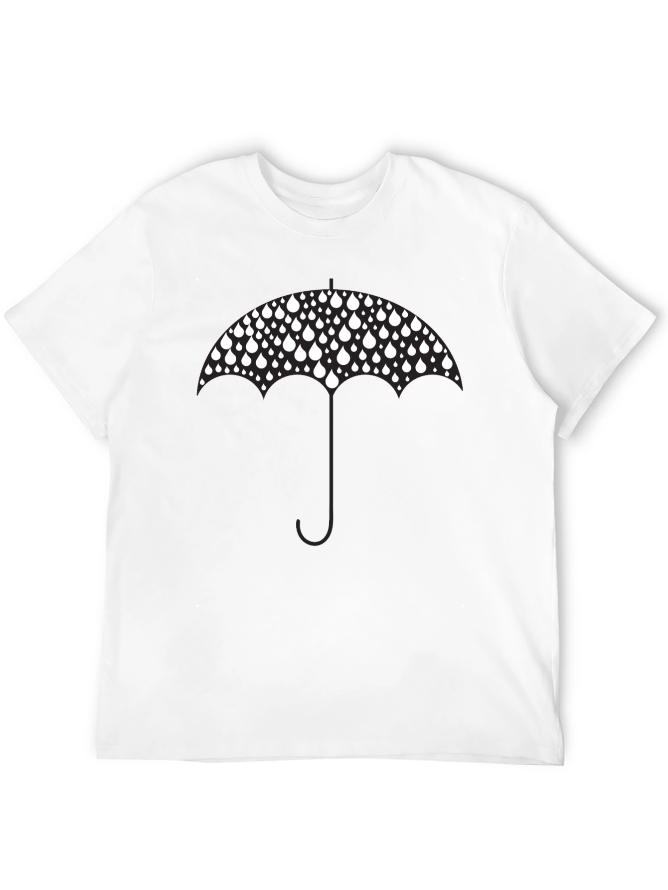 Raindrop Umbrella Graphic Tee - Stylish Black T-Shirt