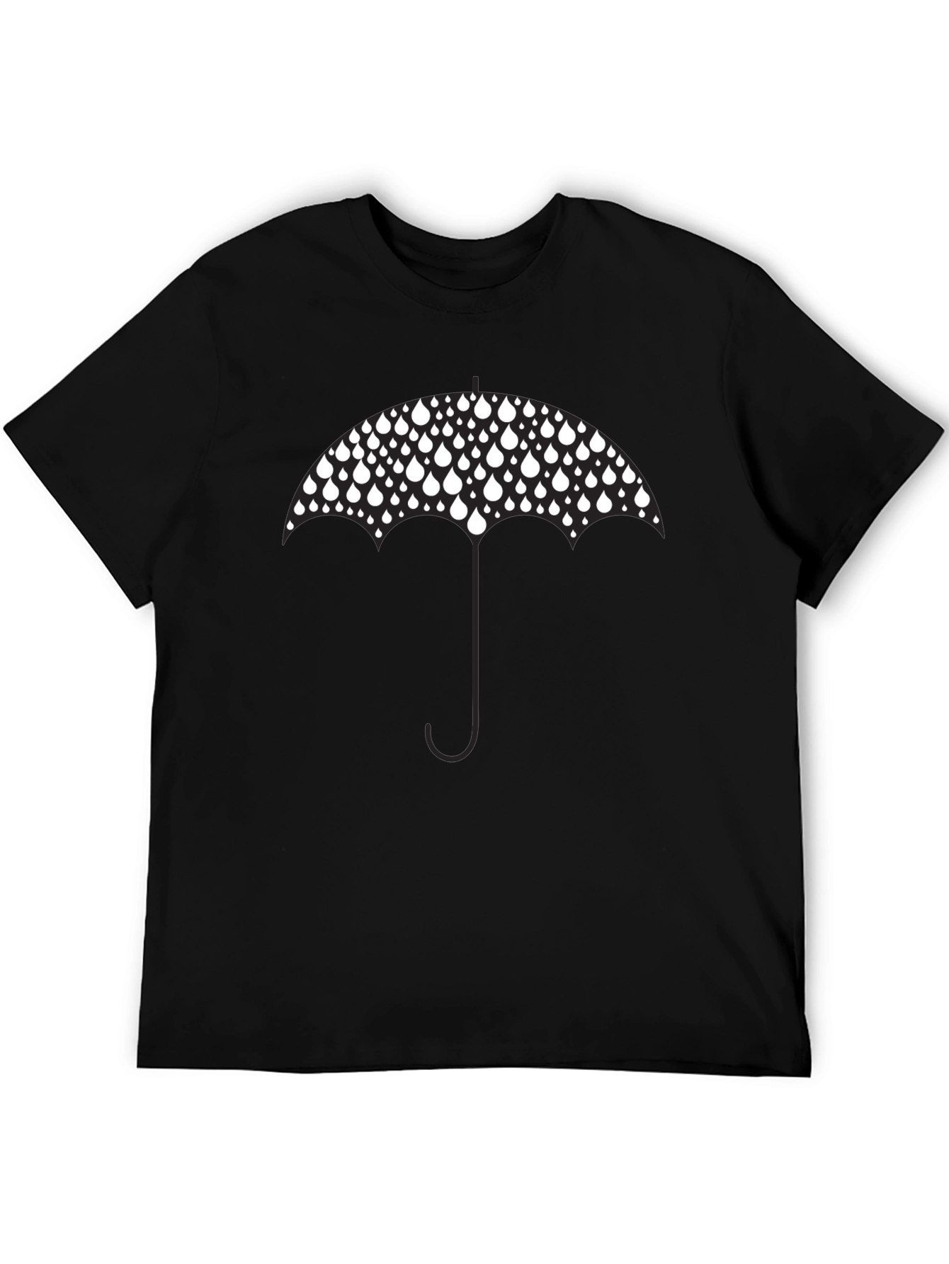 Raindrop Umbrella Graphic Tee - Stylish Black T-Shirt