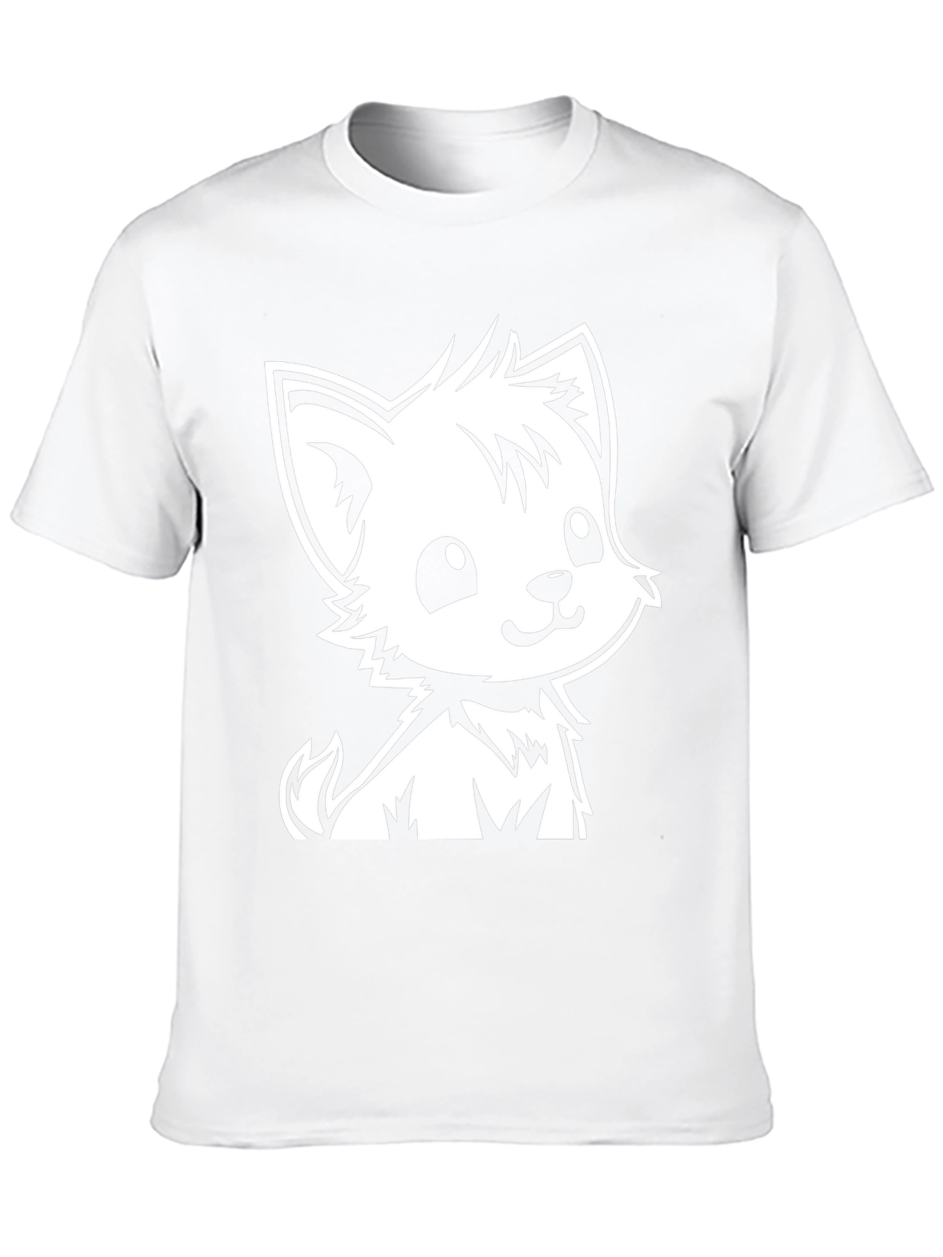 Cute Cartoon Puppy Graphic Tee - Black
