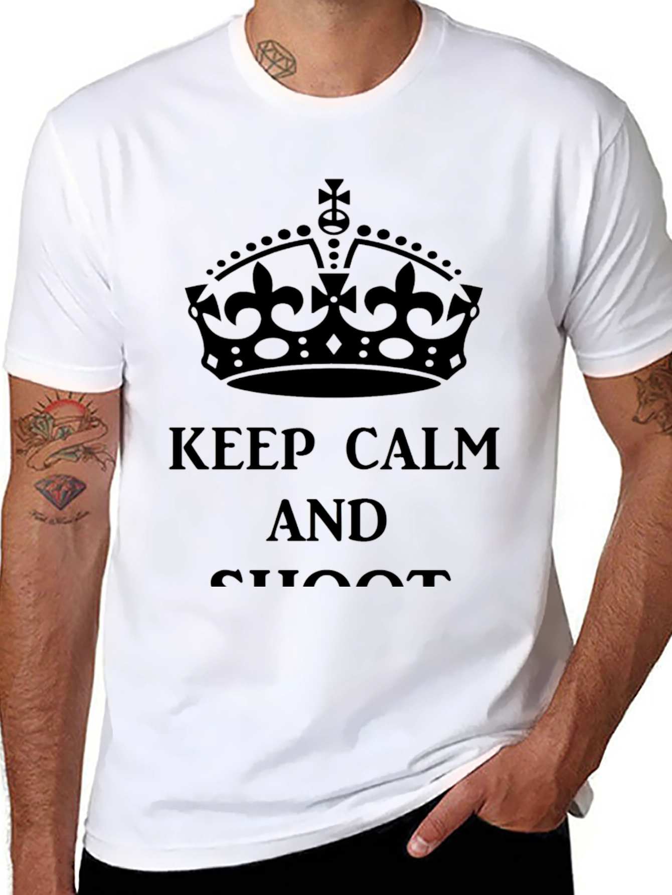 Keep Calm and Shoot Black T-Shirt