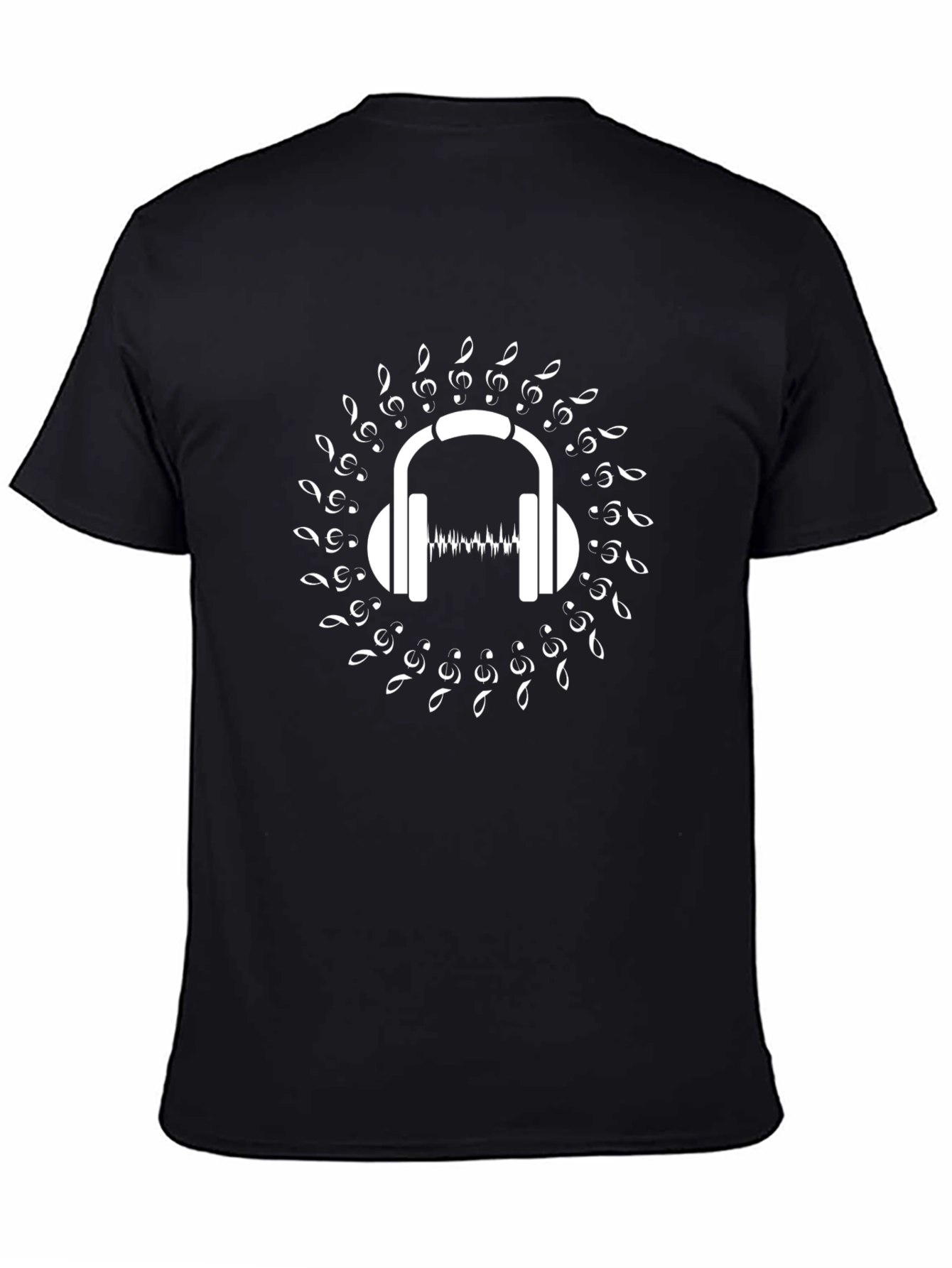 Music Lover T-Shirt - Headphones & Notes Graphic Tee