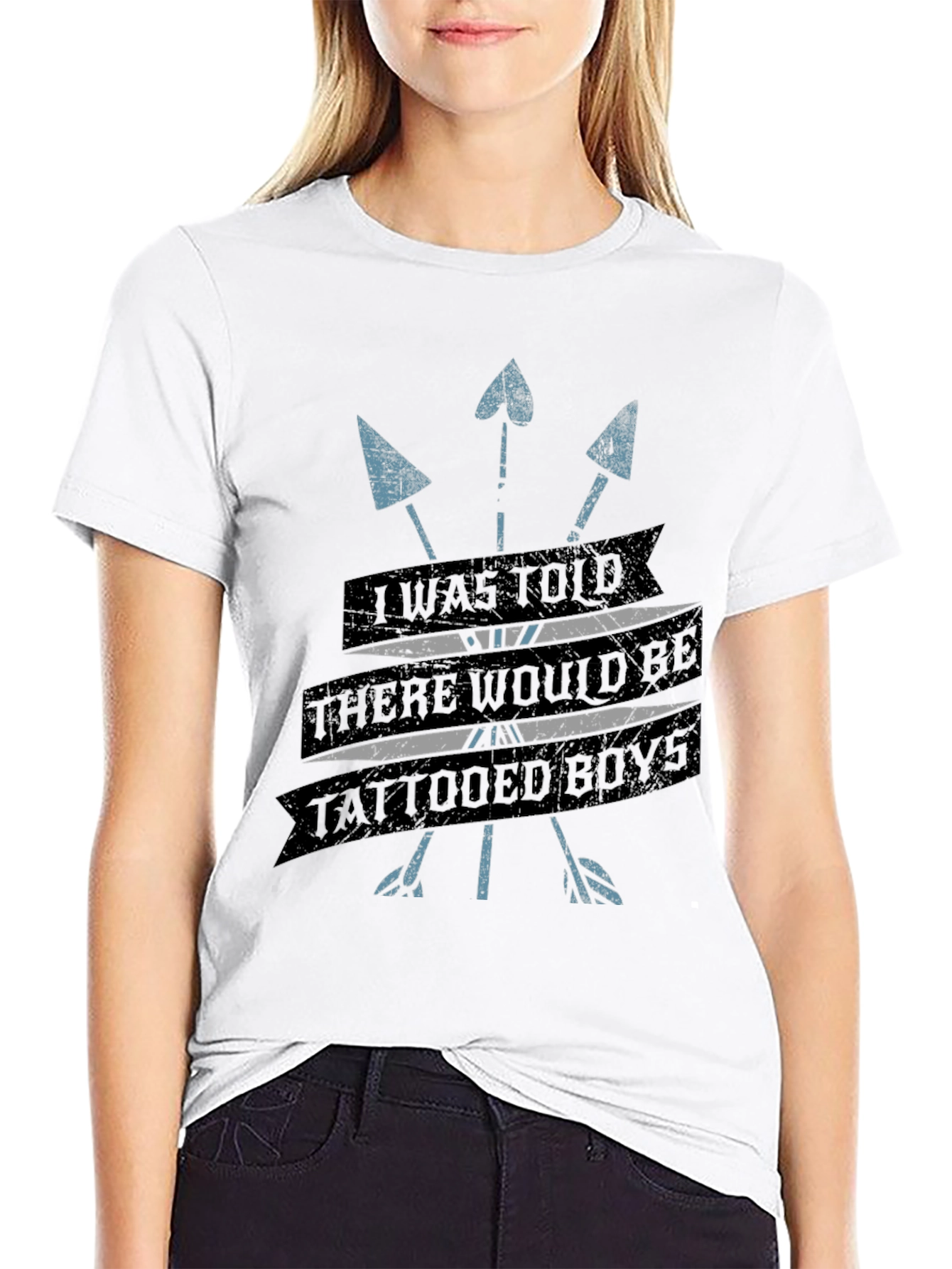 Tattooed Boys Graphic Print T-Shirt - Black
