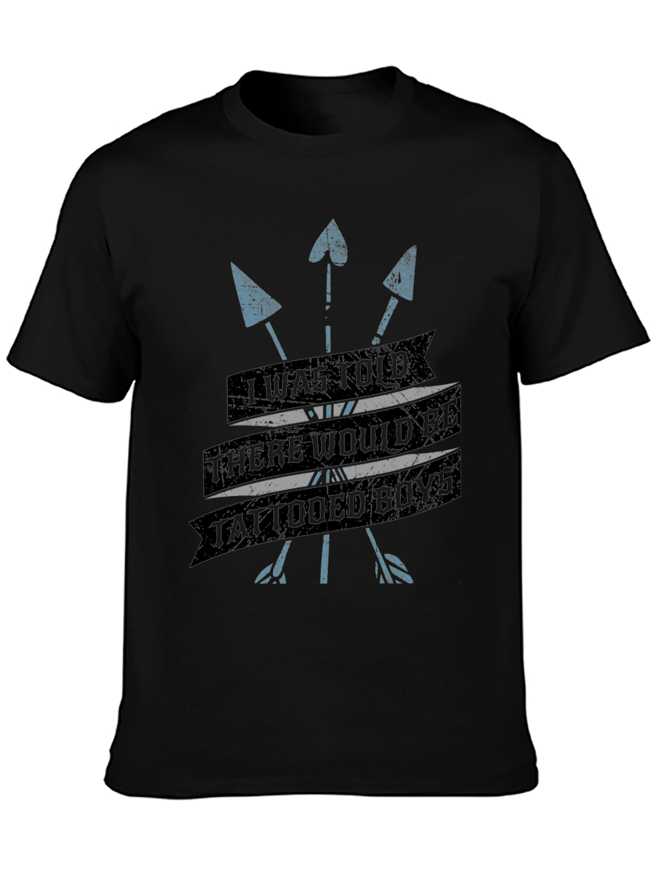 Tattooed Boys Graphic Print T-Shirt - Black